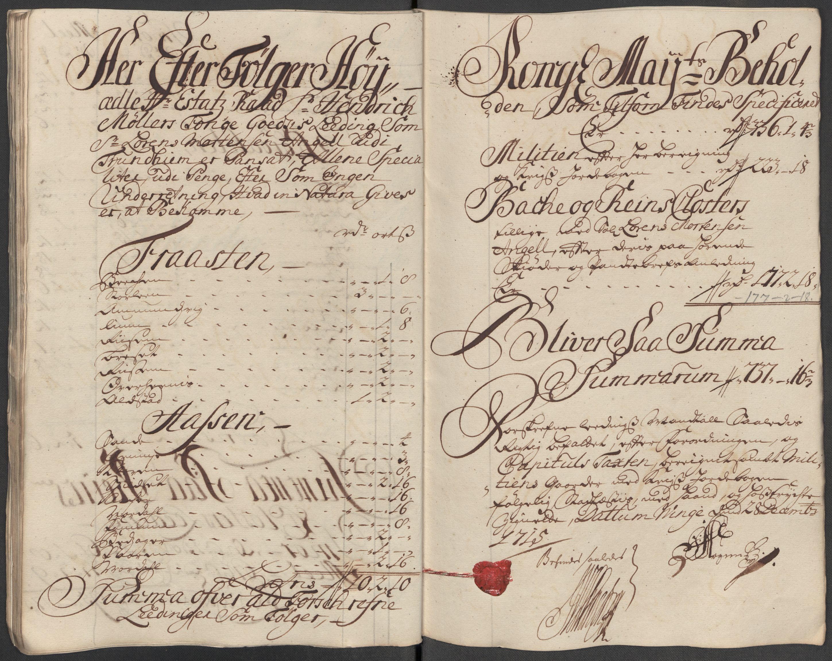 Rentekammeret inntil 1814, Reviderte regnskaper, Fogderegnskap, AV/RA-EA-4092/R62/L4205: Fogderegnskap Stjørdal og Verdal, 1715, s. 219
