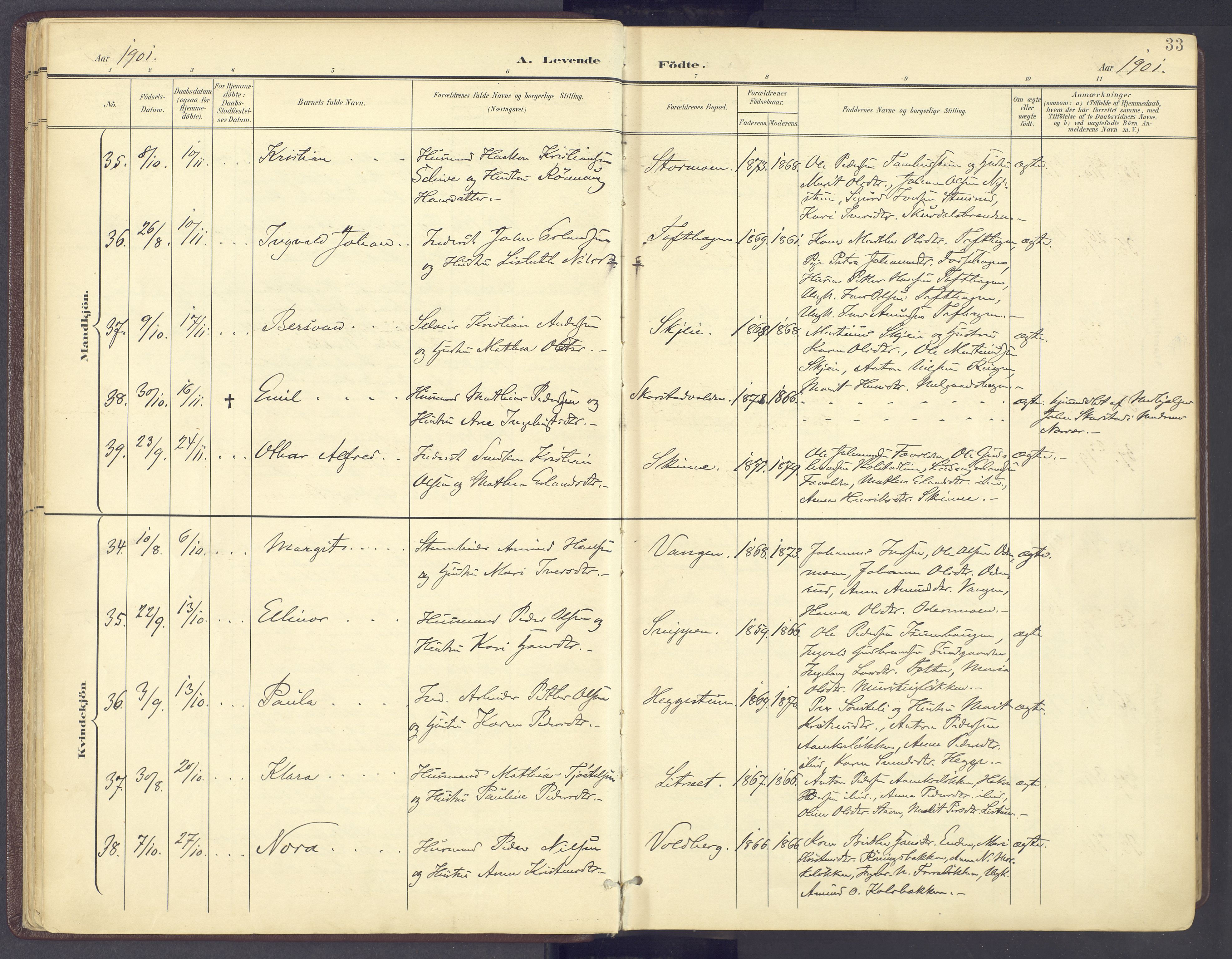 Sør-Fron prestekontor, AV/SAH-PREST-010/H/Ha/Haa/L0004: Ministerialbok nr. 4, 1898-1919, s. 33