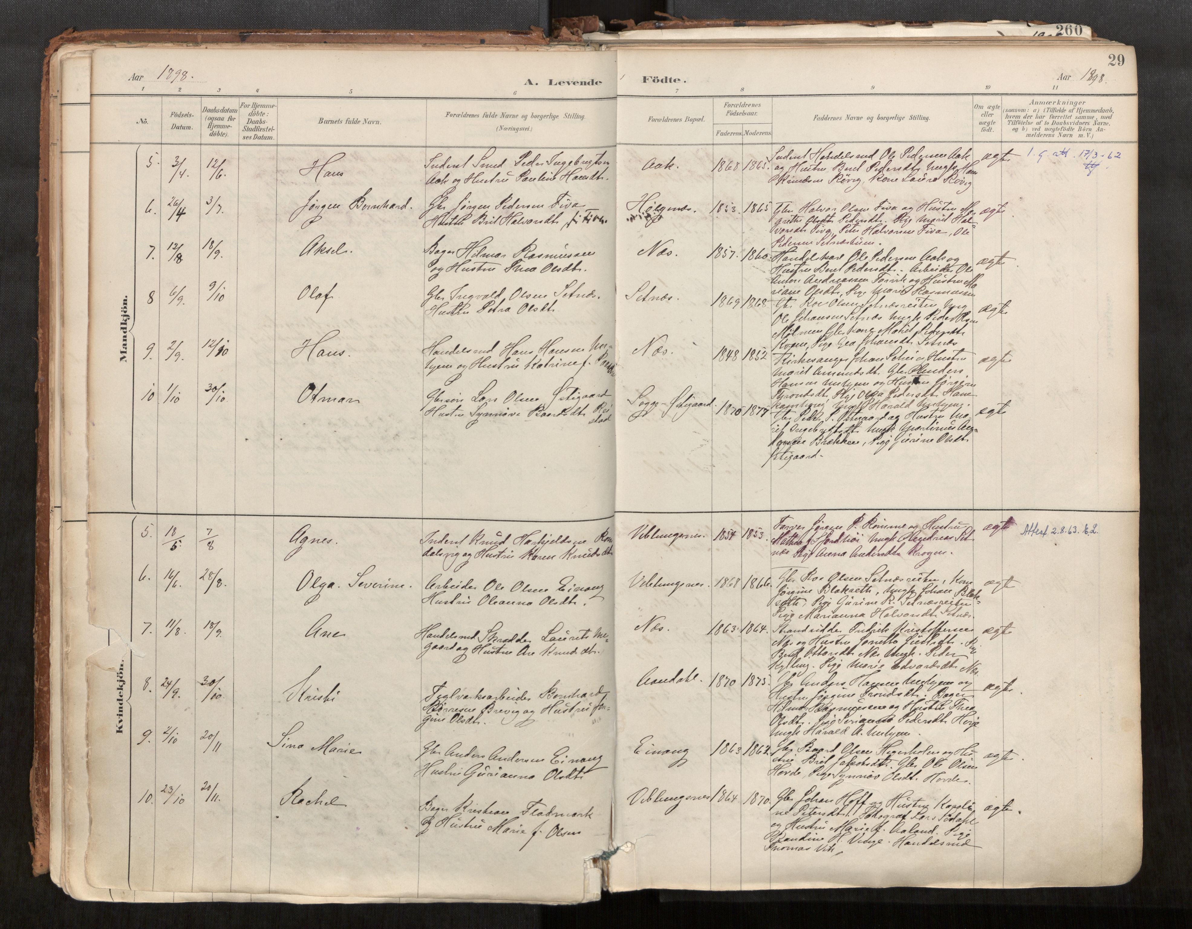 Ministerialprotokoller, klokkerbøker og fødselsregistre - Møre og Romsdal, SAT/A-1454/544/L0585: Ministerialbok nr. 544A06, 1887-1924, s. 29