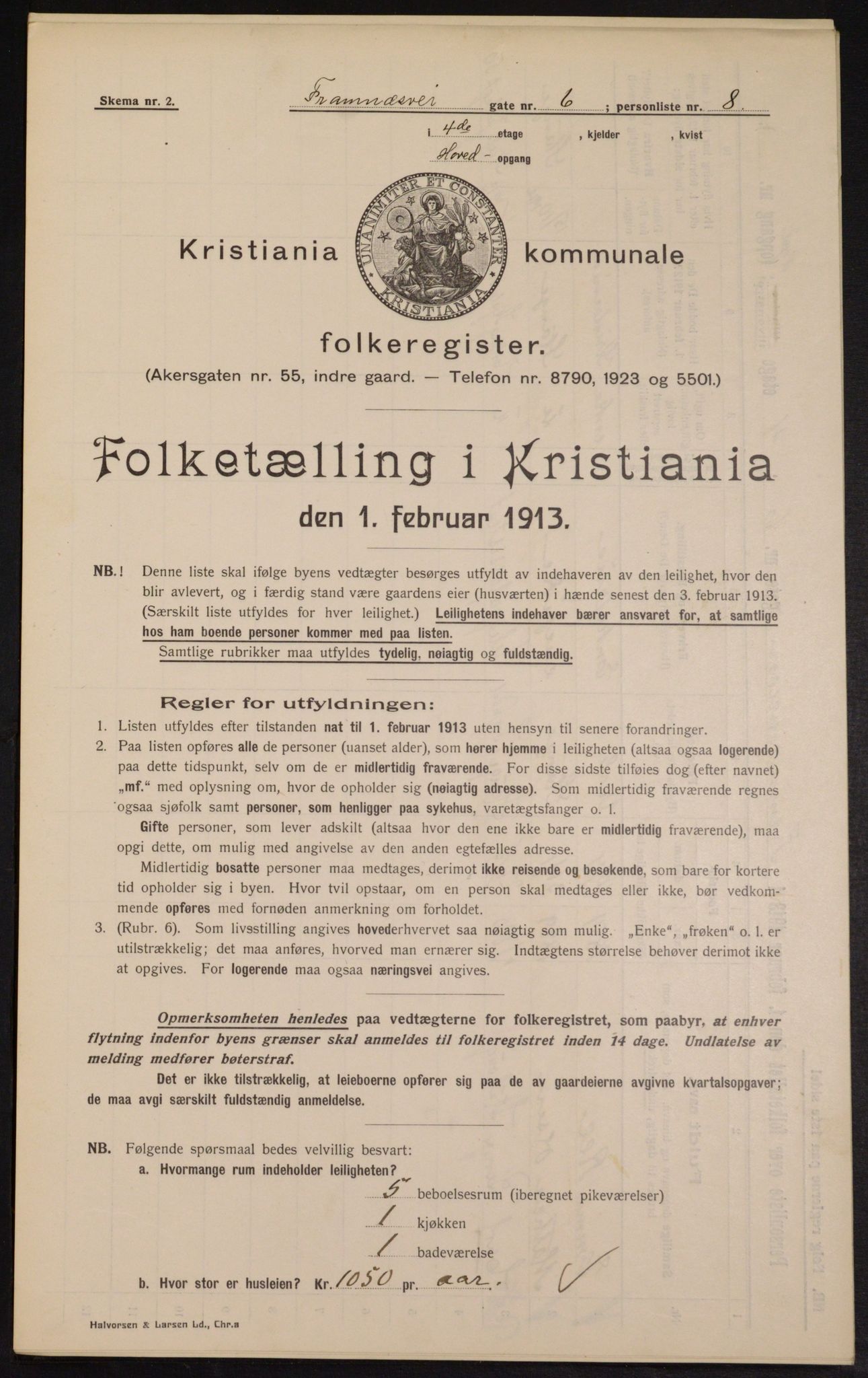OBA, Kommunal folketelling 1.2.1913 for Kristiania, 1913, s. 25583
