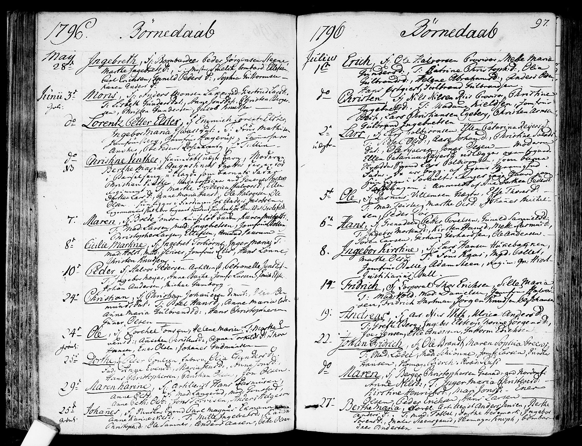 Garnisonsmenigheten Kirkebøker, SAO/A-10846/F/Fa/L0003: Ministerialbok nr. 3, 1777-1809, s. 97