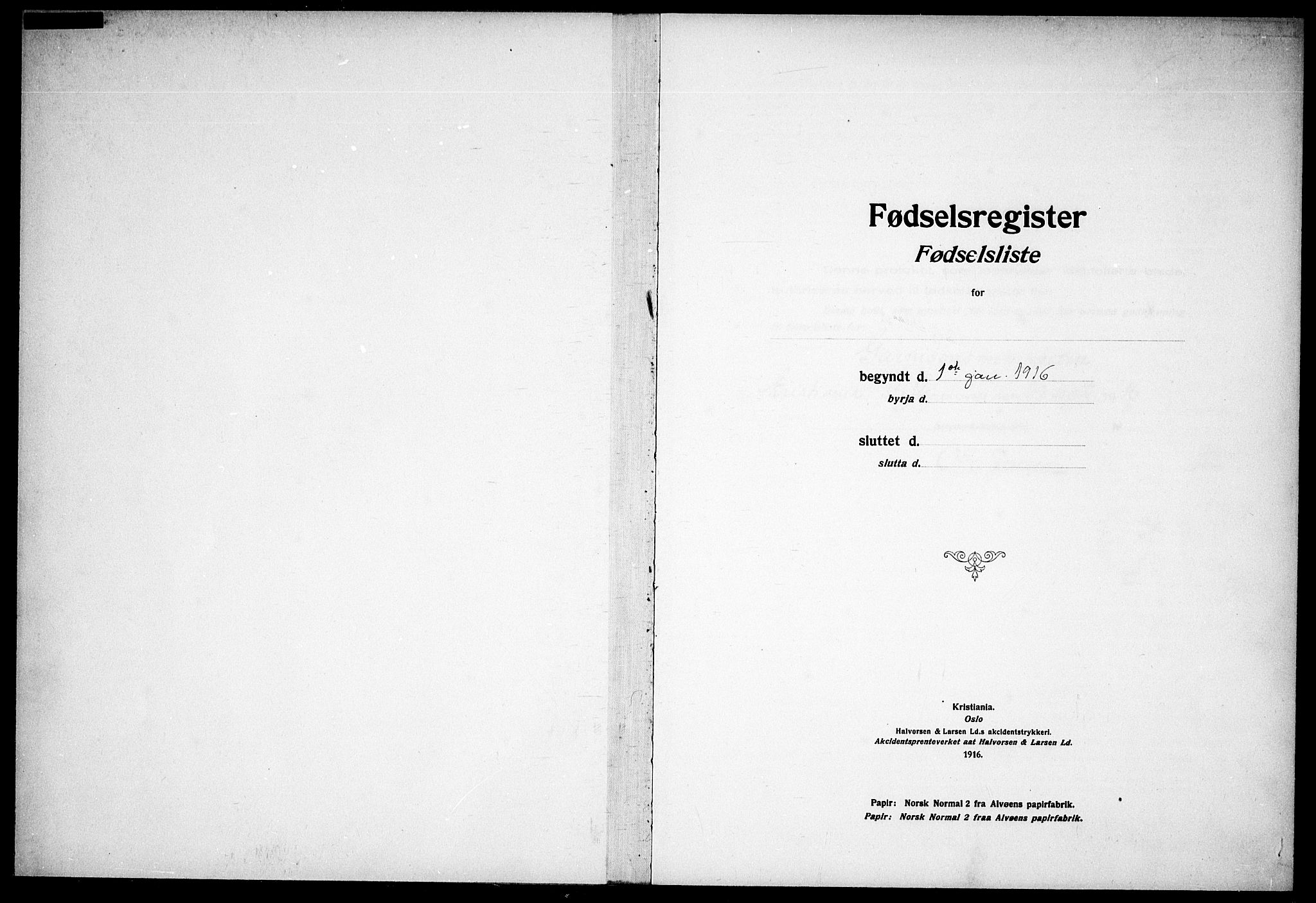 Garnisonsmenigheten Kirkebøker, AV/SAO-A-10846/J/Ja/L0001: Fødselsregister nr. 1, 1916-1938