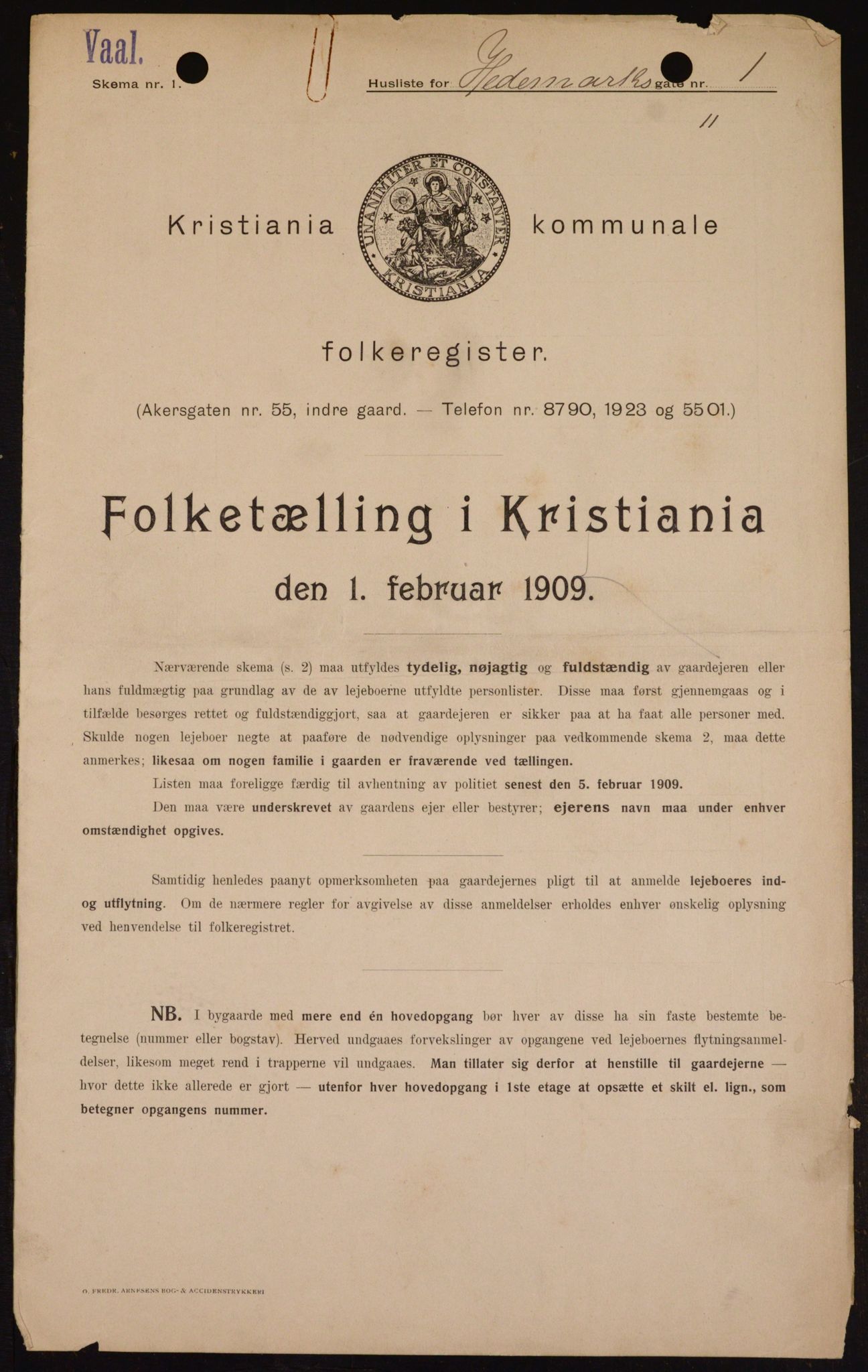 OBA, Kommunal folketelling 1.2.1909 for Kristiania kjøpstad, 1909, s. 32360