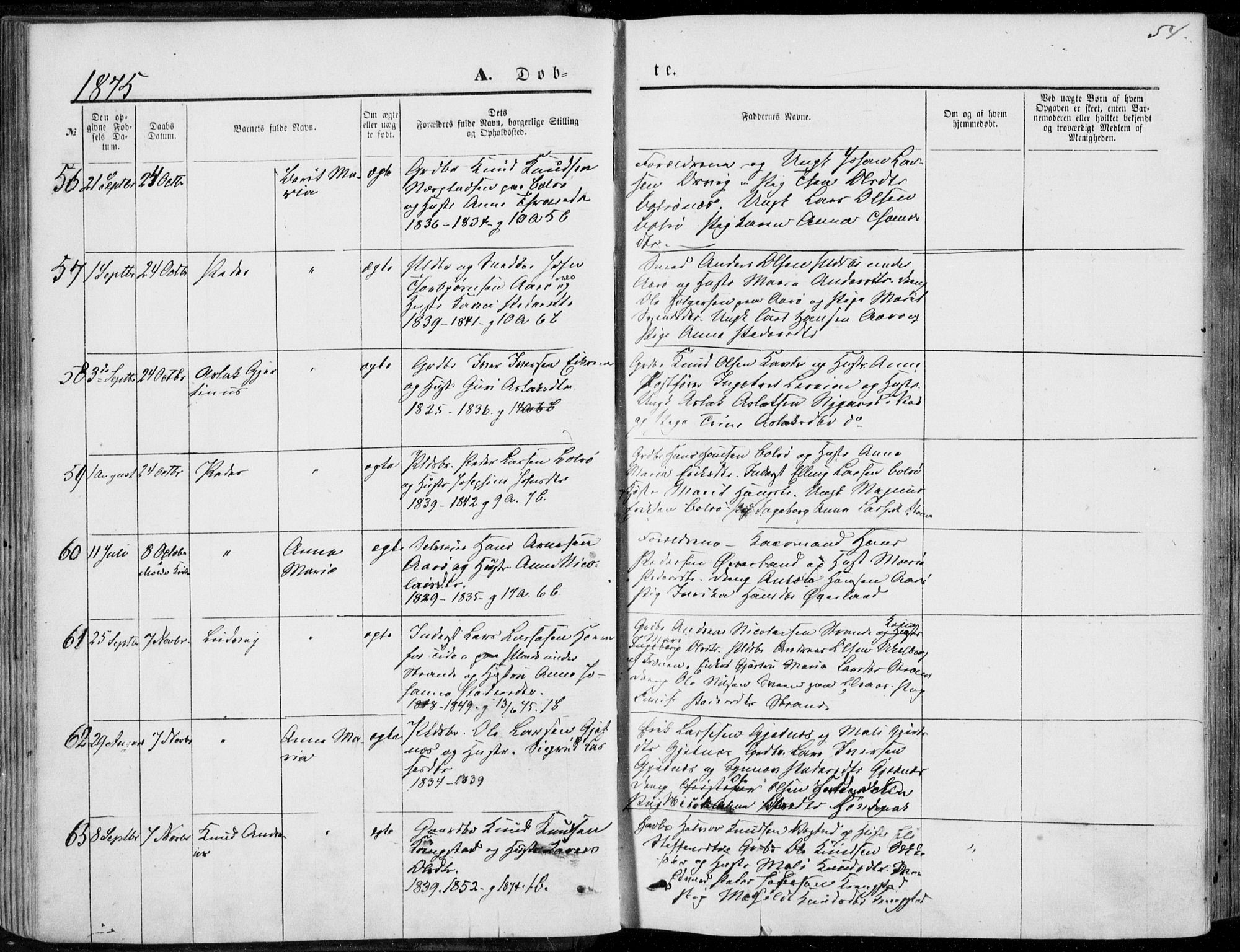 Ministerialprotokoller, klokkerbøker og fødselsregistre - Møre og Romsdal, AV/SAT-A-1454/555/L0655: Ministerialbok nr. 555A05, 1869-1886, s. 54