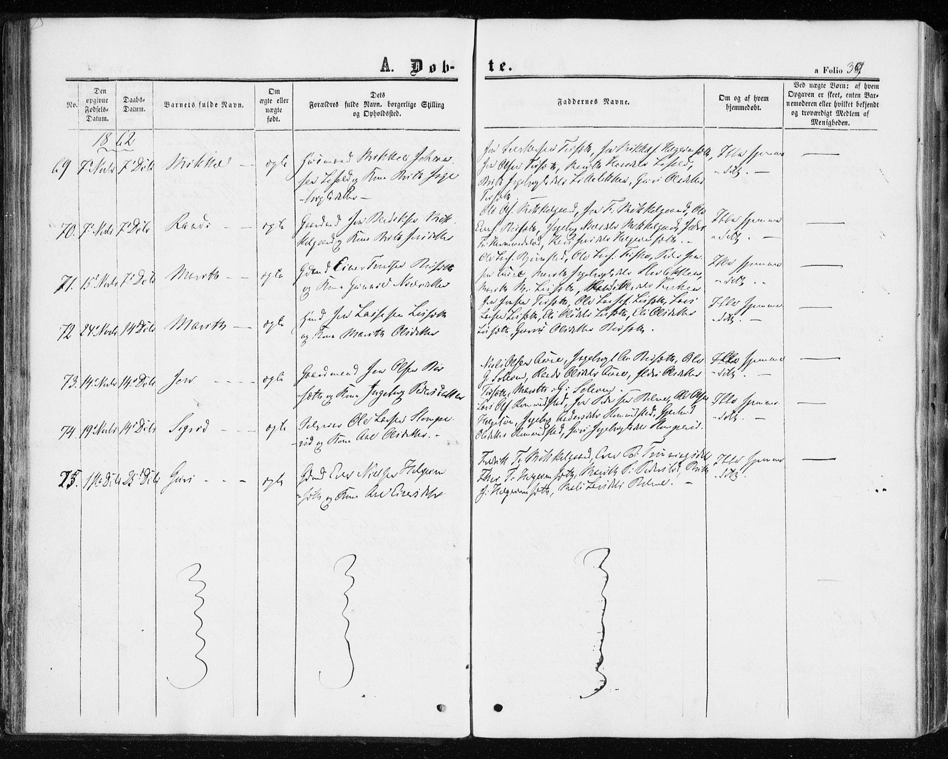 Ministerialprotokoller, klokkerbøker og fødselsregistre - Møre og Romsdal, AV/SAT-A-1454/598/L1067: Ministerialbok nr. 598A01, 1858-1871, s. 39