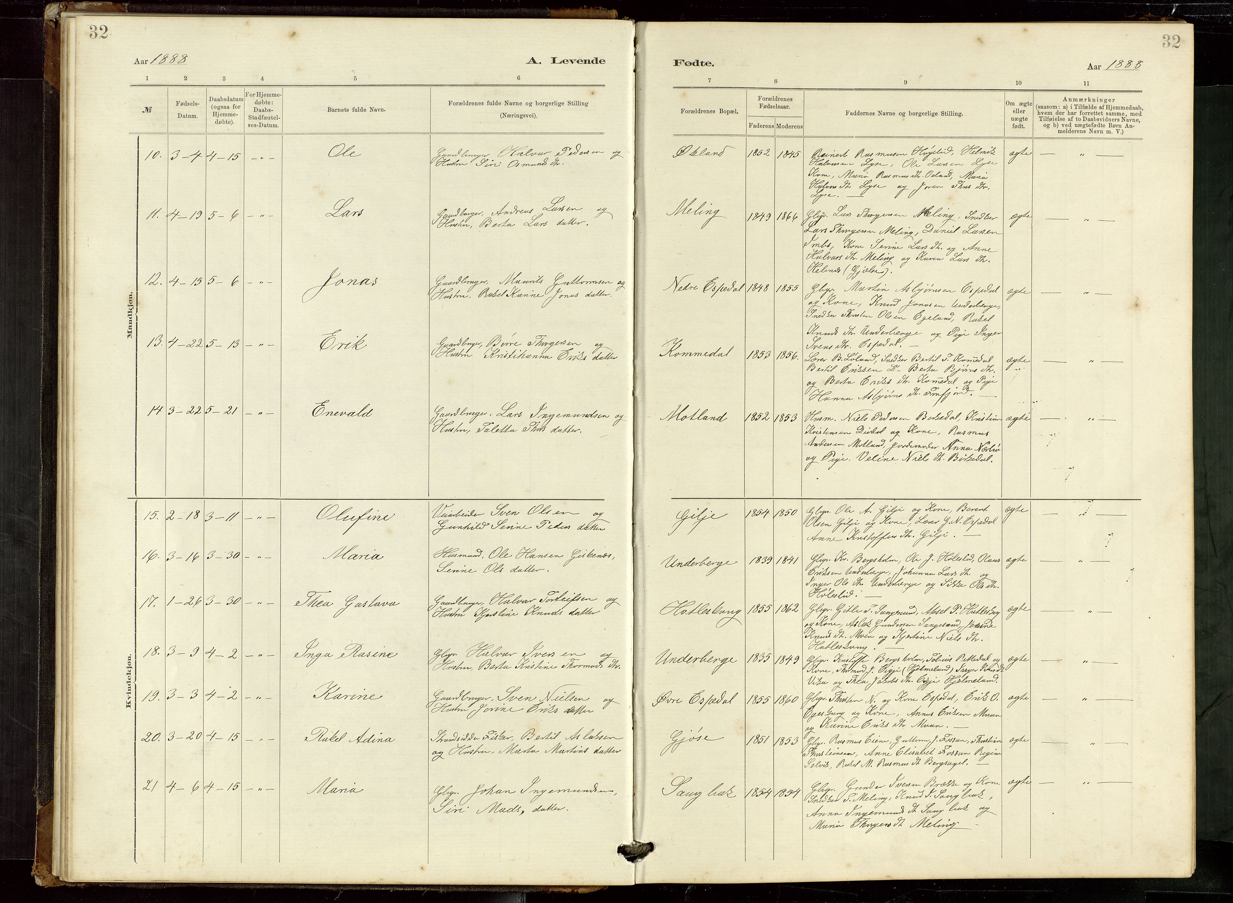 Høgsfjord sokneprestkontor, AV/SAST-A-101624/H/Ha/Hab/L0009: Klokkerbok nr. B 9, 1883-1920, s. 32