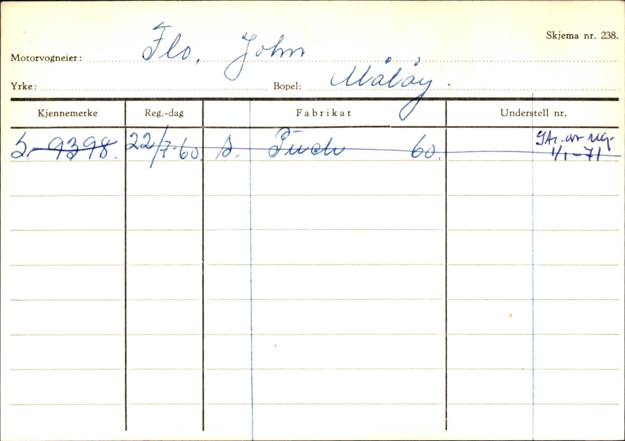 Statens vegvesen, Sogn og Fjordane vegkontor, SAB/A-5301/4/F/L0144: Registerkort Vågsøy A-R, 1945-1975, s. 576