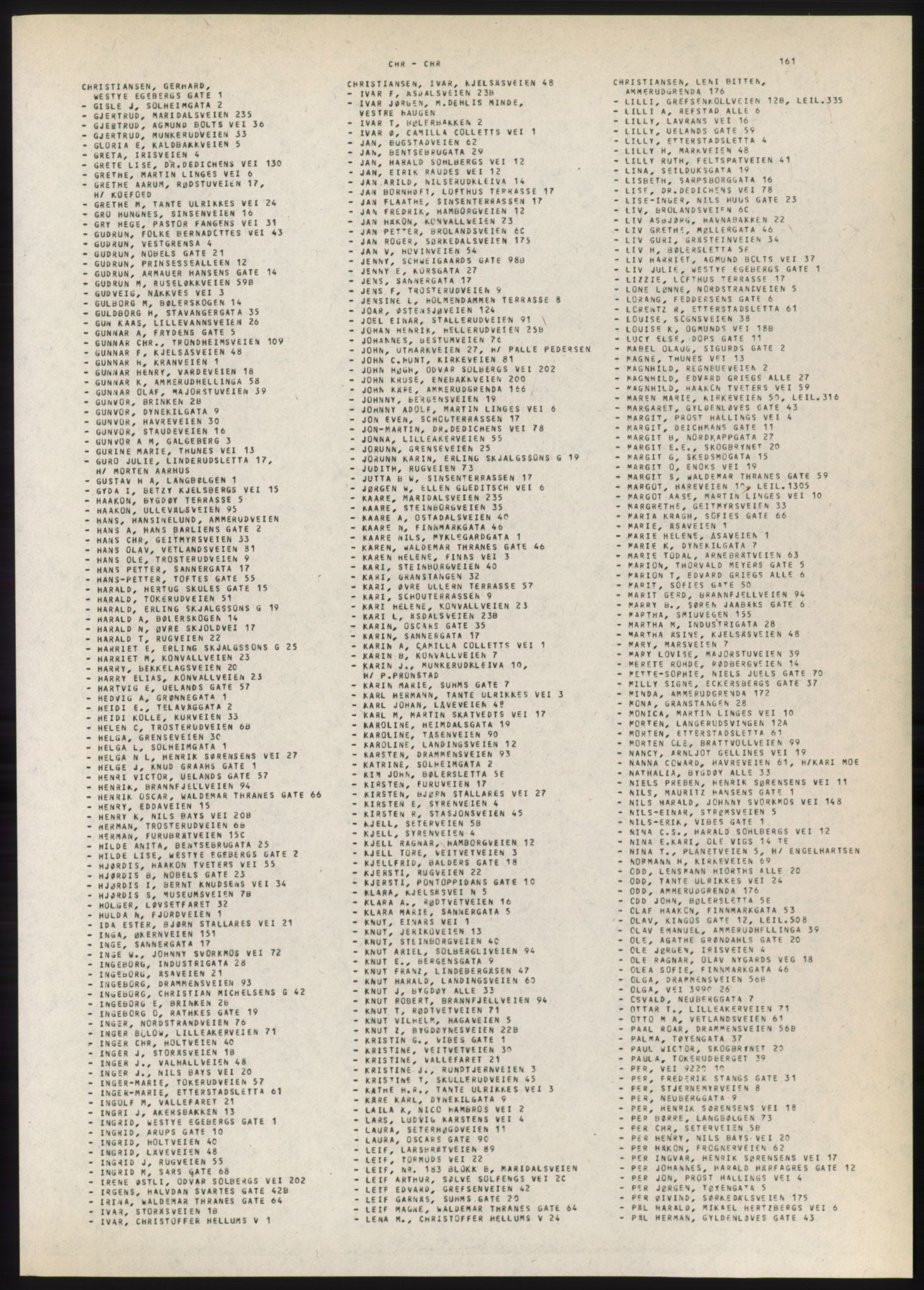 Kristiania/Oslo adressebok, PUBL/-, 1980-1981, s. 161