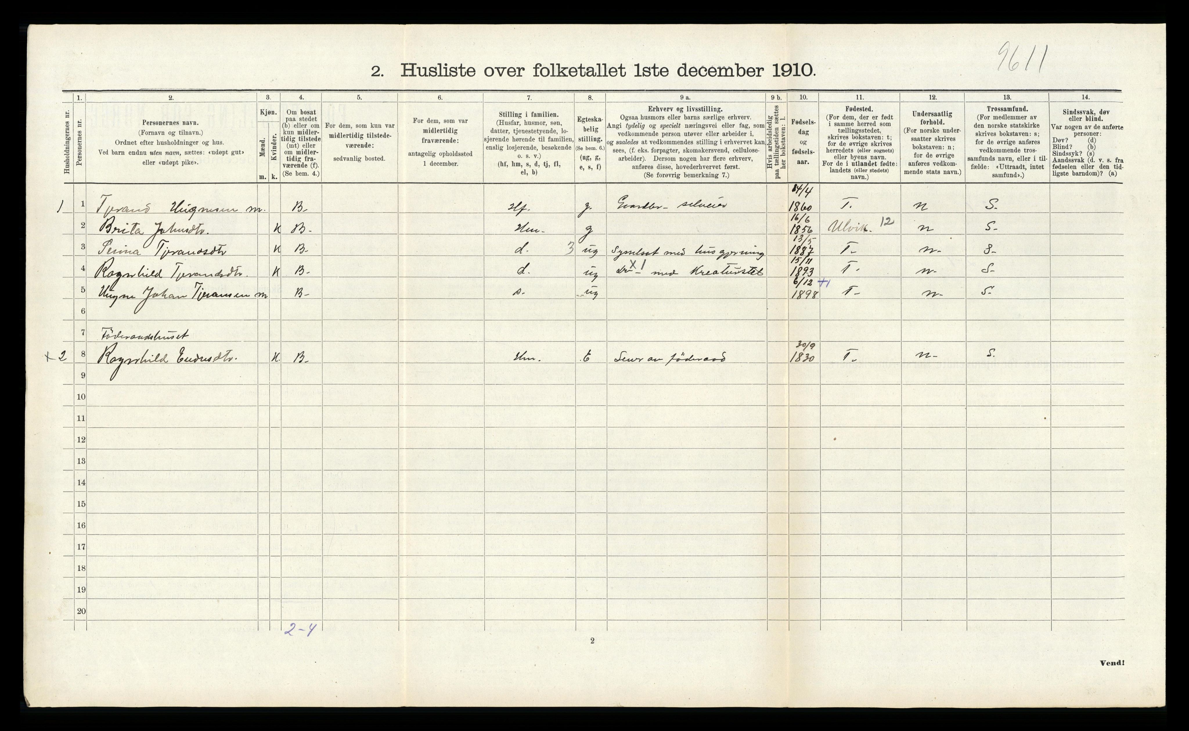 RA, Folketelling 1910 for 1212 Skånevik herred, 1910, s. 436