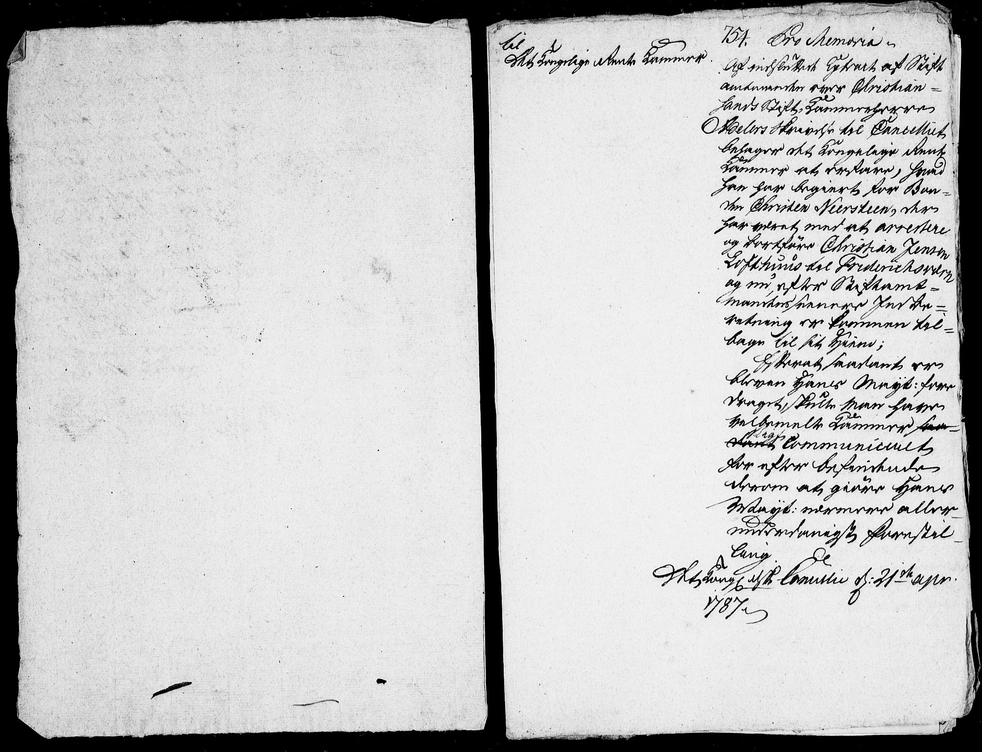Danske Kanselli, Skapsaker, AV/RA-EA-4061/F/L0097: Skap 16, pakke 7 III, 1787, s. 41