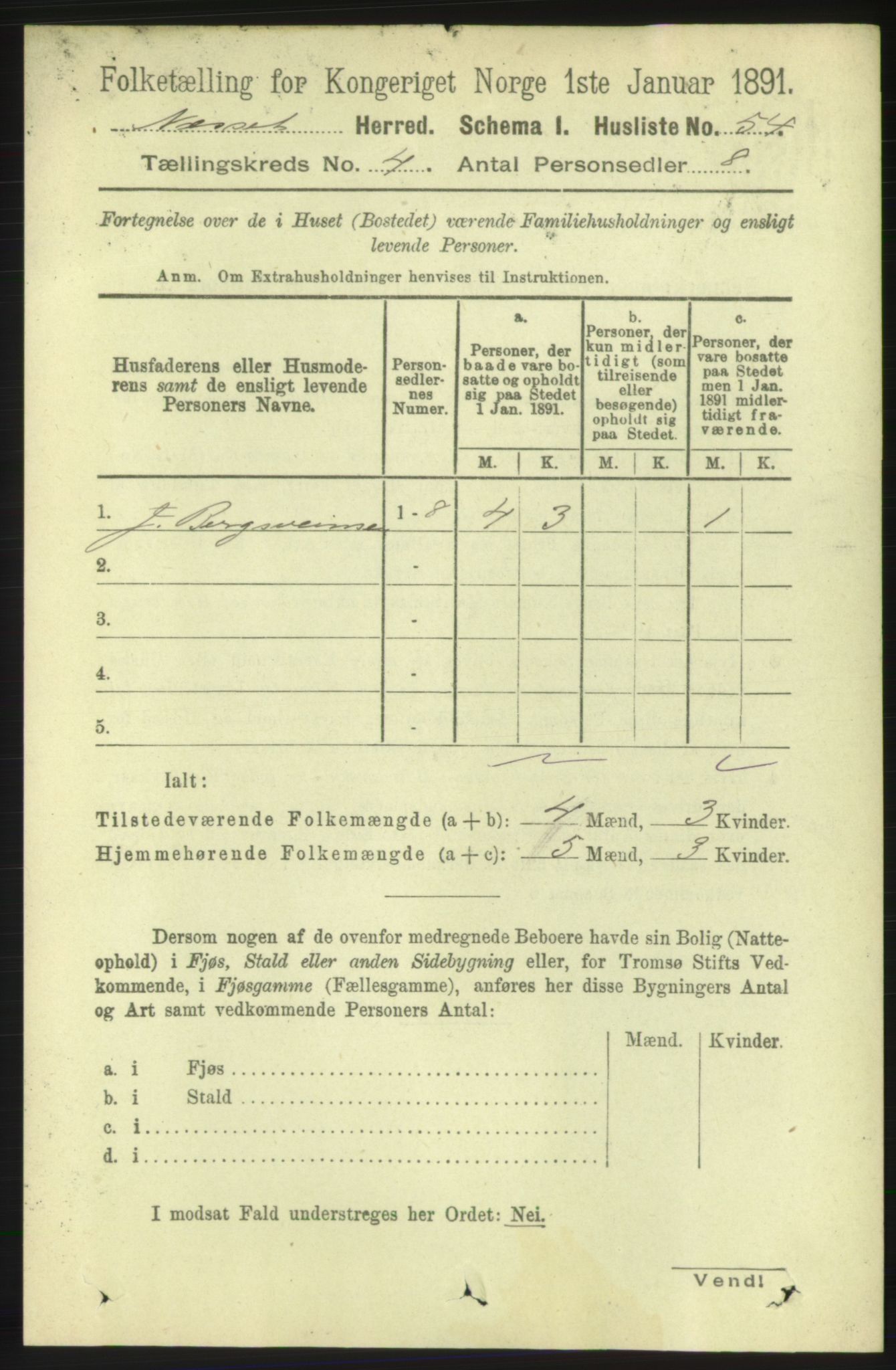 RA, Folketelling 1891 for 1543 Nesset herred, 1891, s. 1688