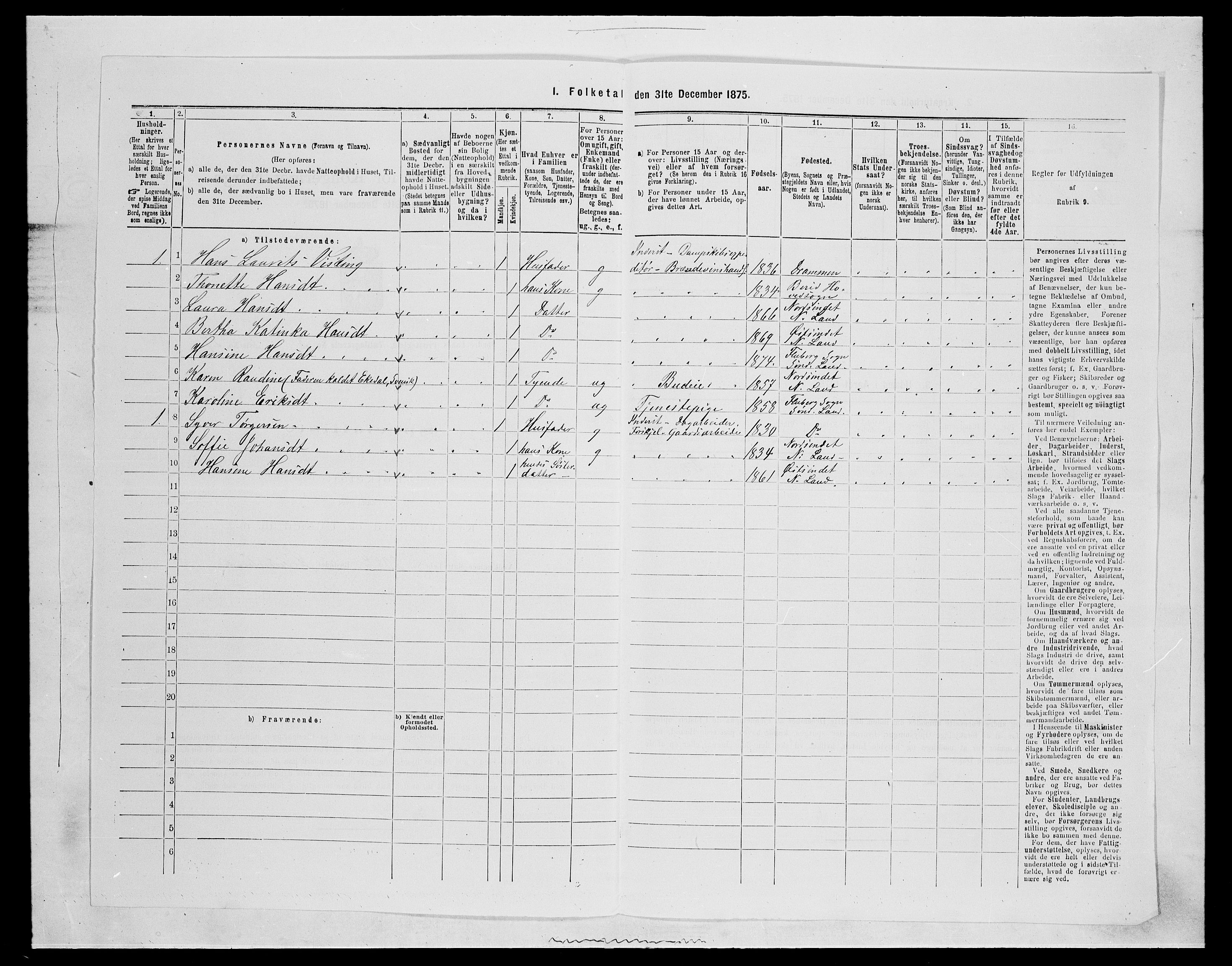 SAH, Folketelling 1875 for 0536P Søndre Land prestegjeld, 1875, s. 507