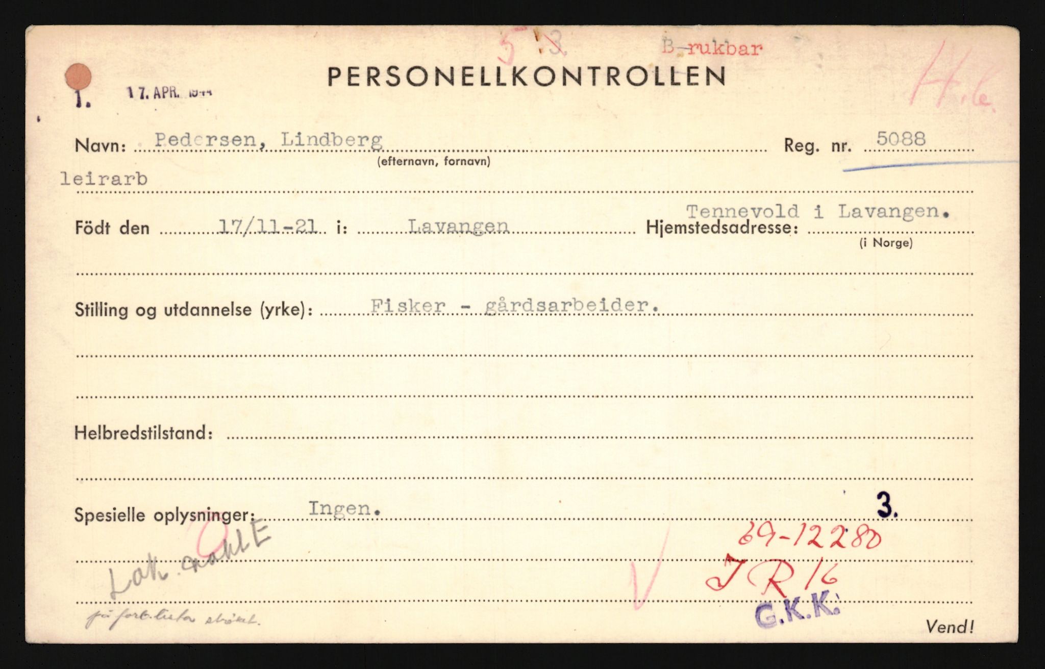 Forsvaret, Troms infanteriregiment nr. 16, AV/RA-RAFA-3146/P/Pa/L0024/0003: Rulleblad / Rulleblad for regimentets menige mannskaper, årsklasse 1942, 1942, s. 230