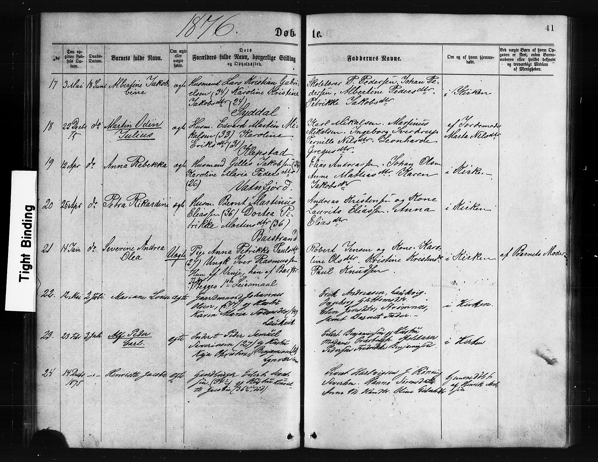 Ministerialprotokoller, klokkerbøker og fødselsregistre - Nordland, AV/SAT-A-1459/876/L1096: Ministerialbok nr. 876A02, 1870-1886, s. 41