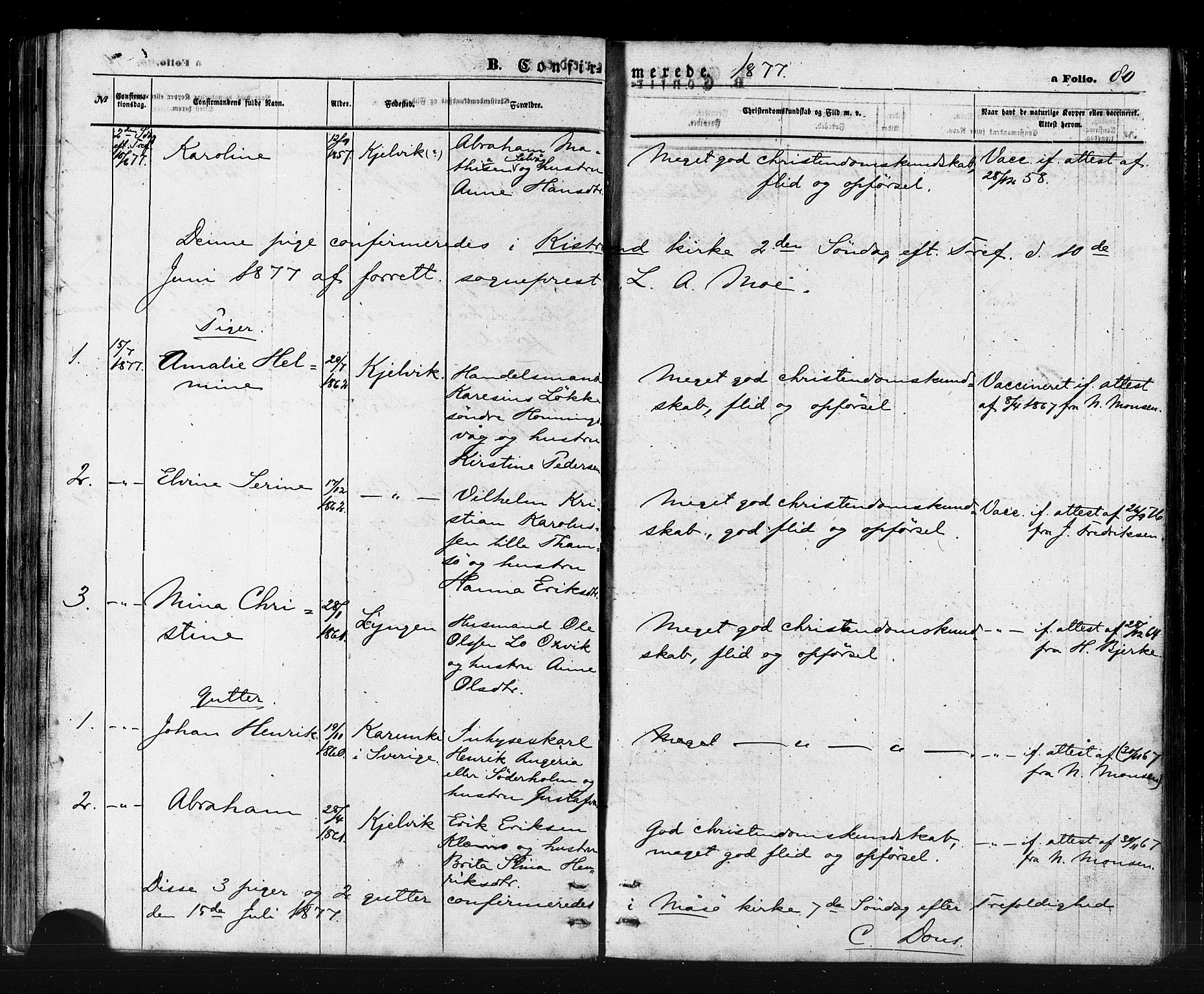 Måsøy sokneprestkontor, AV/SATØ-S-1348/H/Ha/L0006kirke: Ministerialbok nr. 6, 1861-1886, s. 80