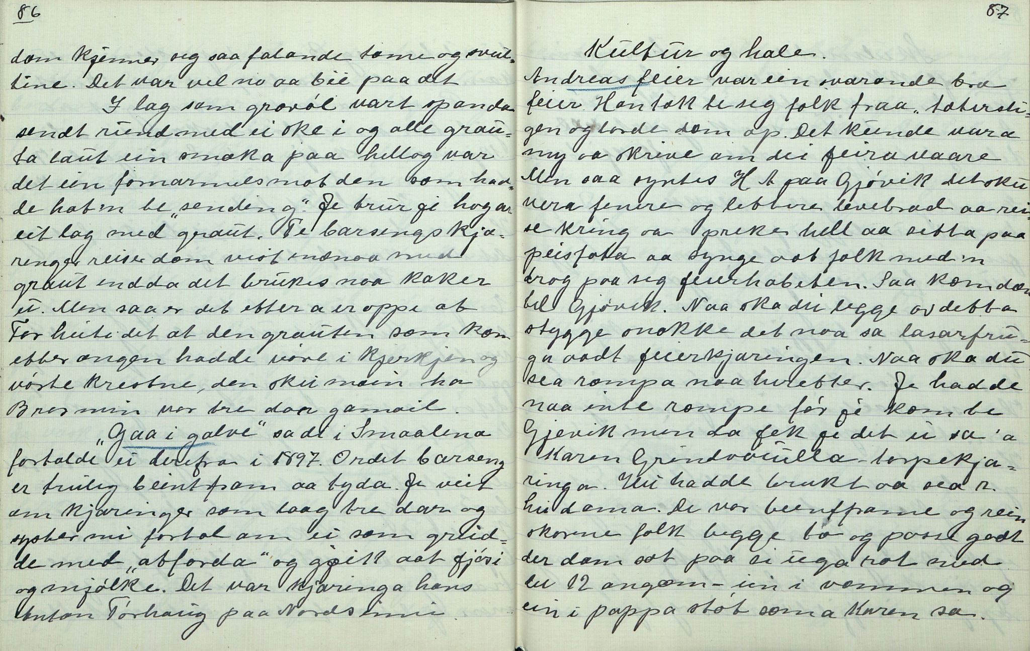 Rikard Berge, TEMU/TGM-A-1003/F/L0007/0039: 251-299 / 289 Oppskrifter av Tora Skolmen, Land, 1918-1919, s. 86-87