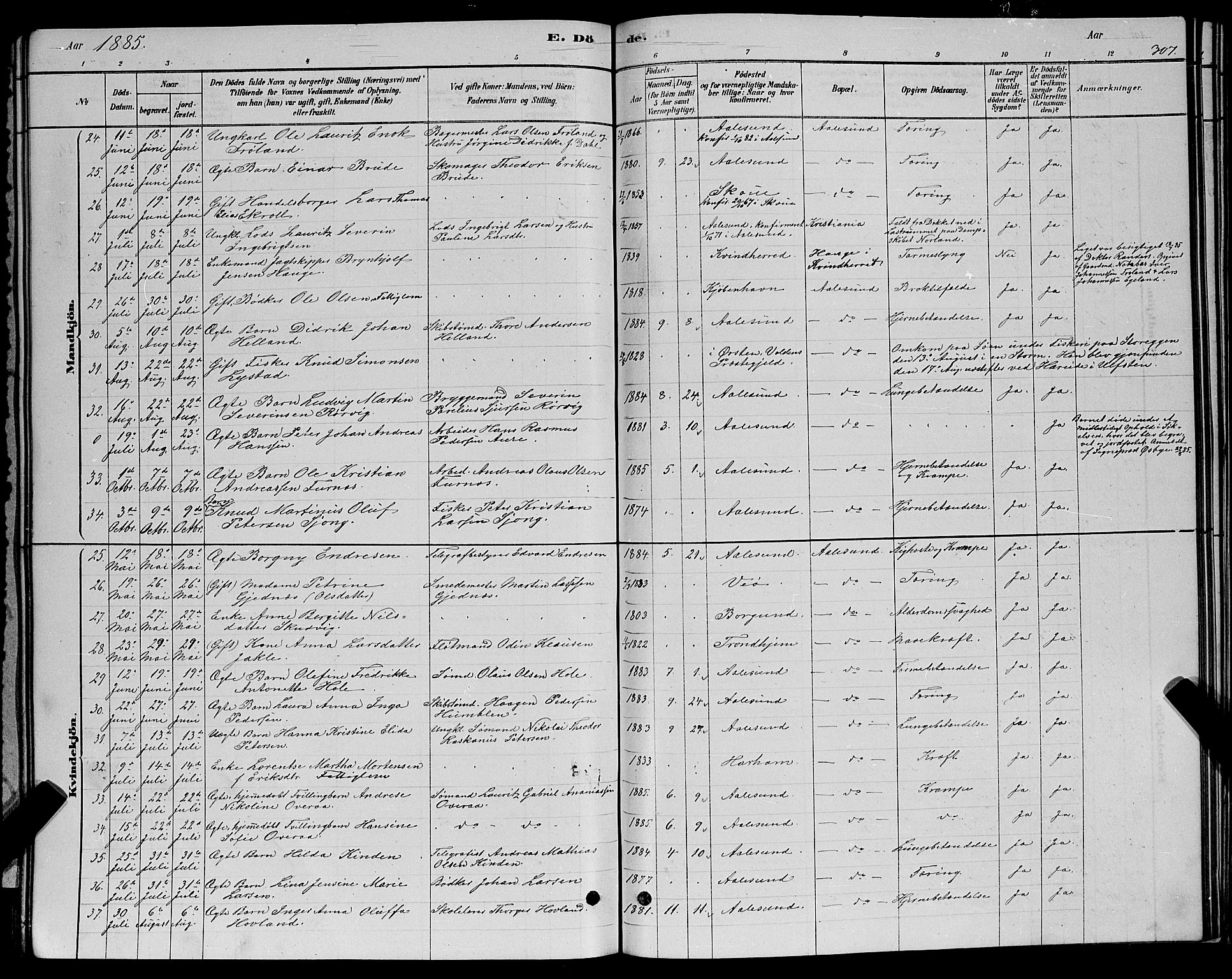 Ministerialprotokoller, klokkerbøker og fødselsregistre - Møre og Romsdal, AV/SAT-A-1454/529/L0466: Klokkerbok nr. 529C03, 1878-1888, s. 308