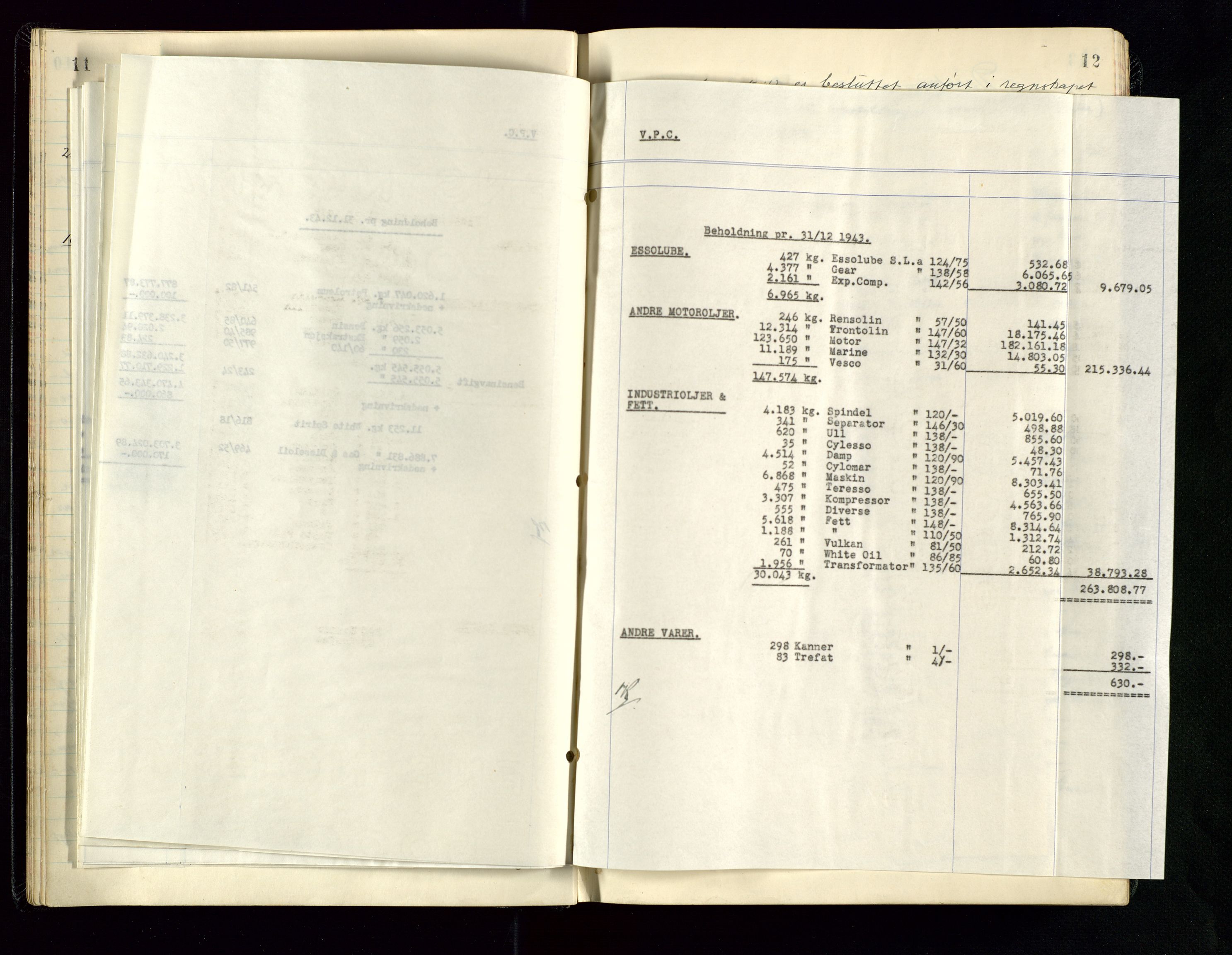 PA 1534 - Østlandske Petroleumscompagni A/S, AV/SAST-A-101954/A/Aa/L0005/0001: Direksjonsprotokoller / Den Administrerende Direksjon alle selskaper (referatprotokoll), 1943-1958