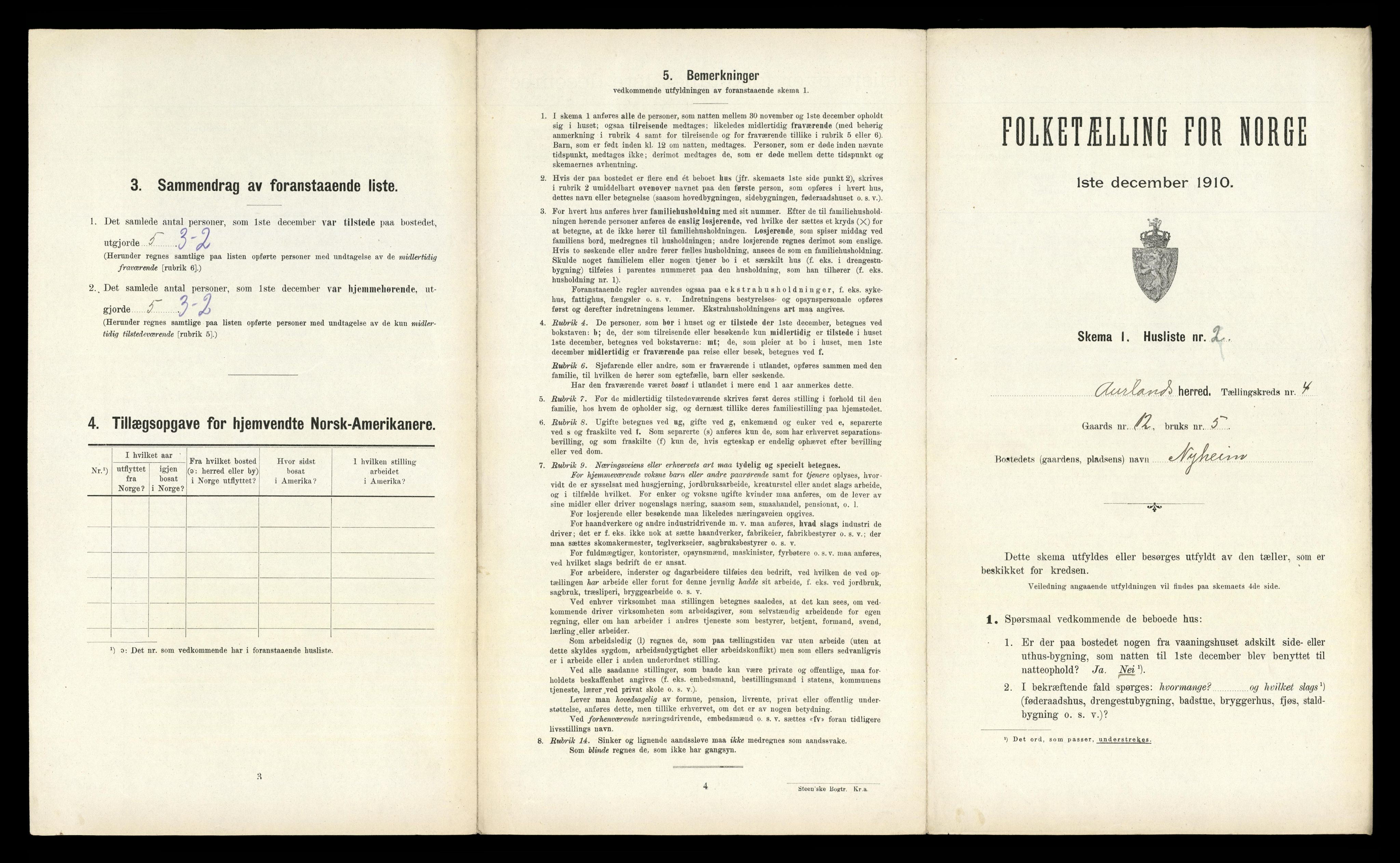 RA, Folketelling 1910 for 1421 Aurland herred, 1910, s. 263