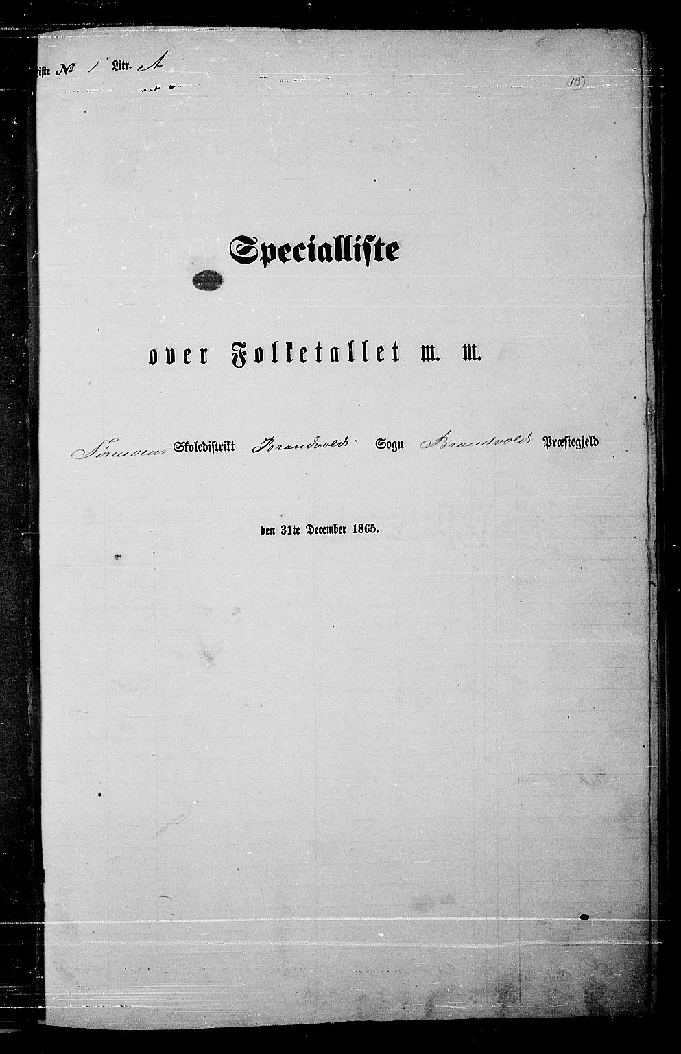RA, Folketelling 1865 for 0422P Brandval prestegjeld, 1865, s. 12
