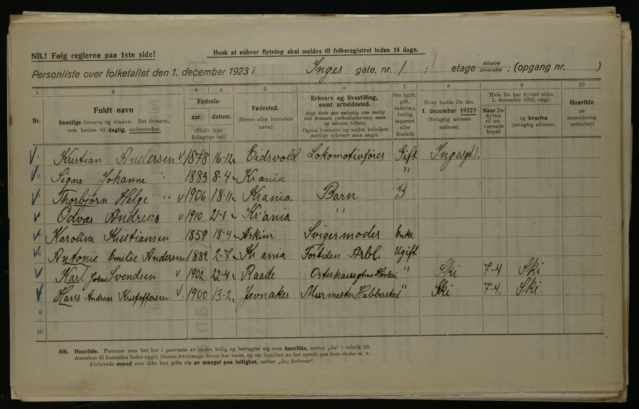 OBA, Kommunal folketelling 1.12.1923 for Kristiania, 1923, s. 49074