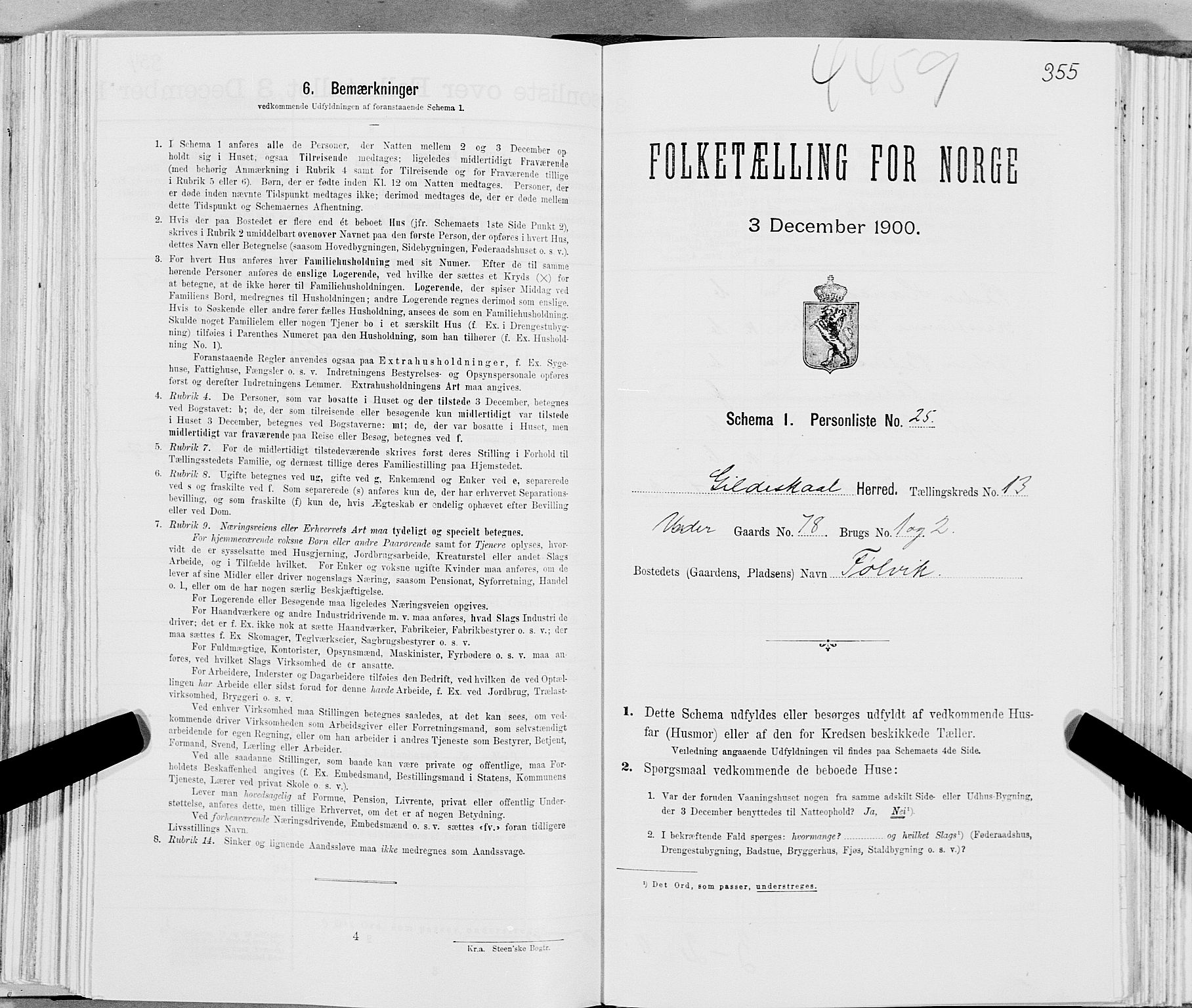 SAT, Folketelling 1900 for 1838 Gildeskål herred, 1900, s. 1338