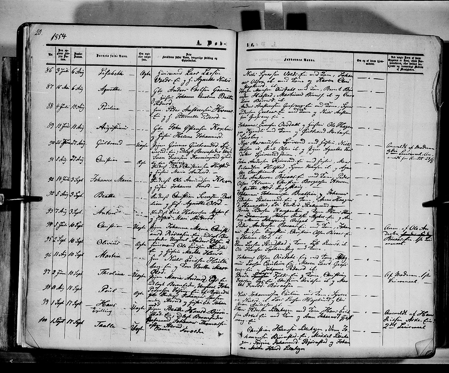 Nes prestekontor, Hedmark, AV/SAH-PREST-020/K/Ka/L0004: Ministerialbok nr. 4, 1852-1886, s. 20