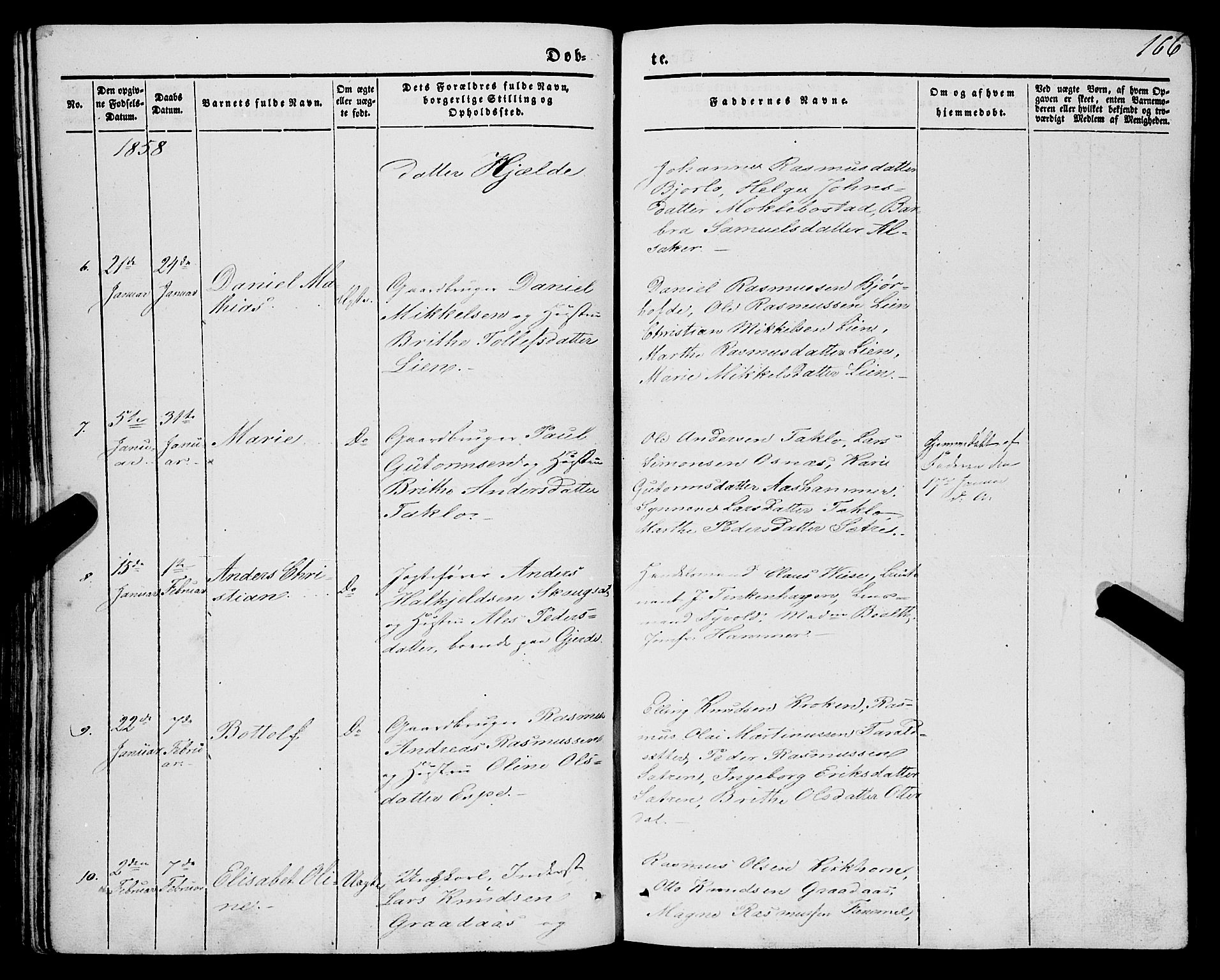 Eid sokneprestembete, AV/SAB-A-82301/H/Haa/Haaa/L0007: Ministerialbok nr. A 7, 1844-1858, s. 166