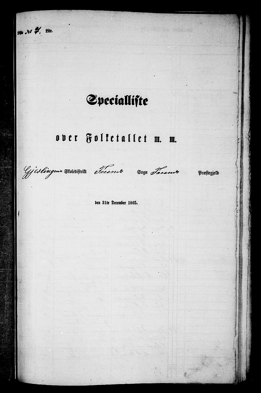 RA, Folketelling 1865 for 1748P Fosnes prestegjeld, 1865, s. 129