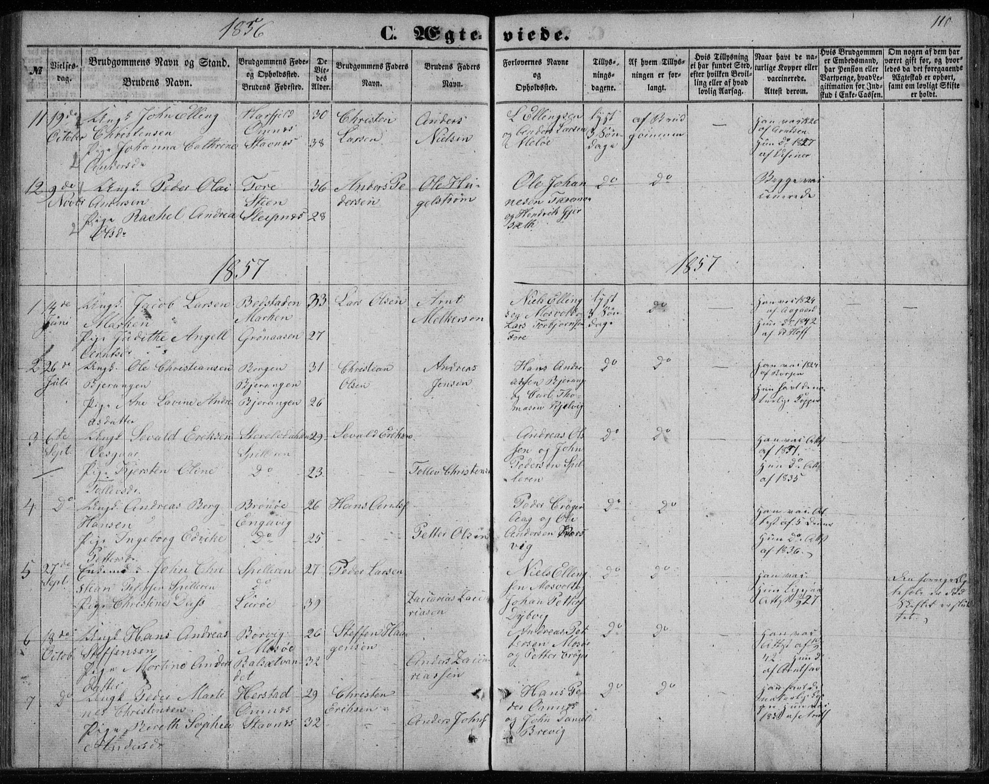 Ministerialprotokoller, klokkerbøker og fødselsregistre - Nordland, AV/SAT-A-1459/843/L0633: Klokkerbok nr. 843C02, 1853-1873, s. 110