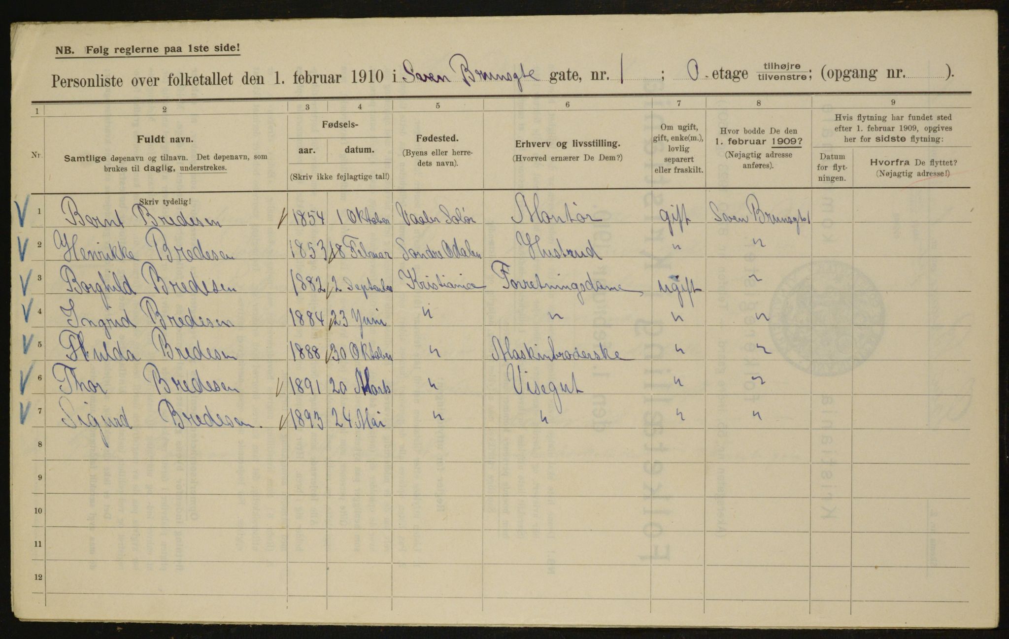 OBA, Kommunal folketelling 1.2.1910 for Kristiania, 1910, s. 99389