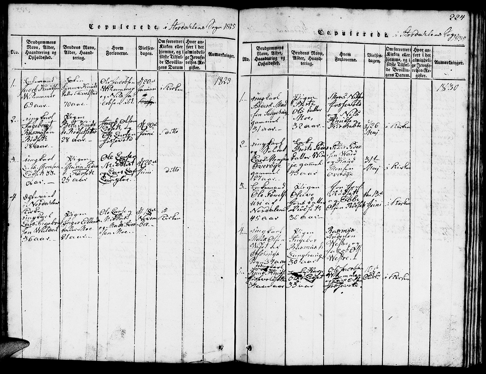 Ministerialprotokoller, klokkerbøker og fødselsregistre - Møre og Romsdal, SAT/A-1454/520/L0289: Klokkerbok nr. 520C01, 1817-1837, s. 224