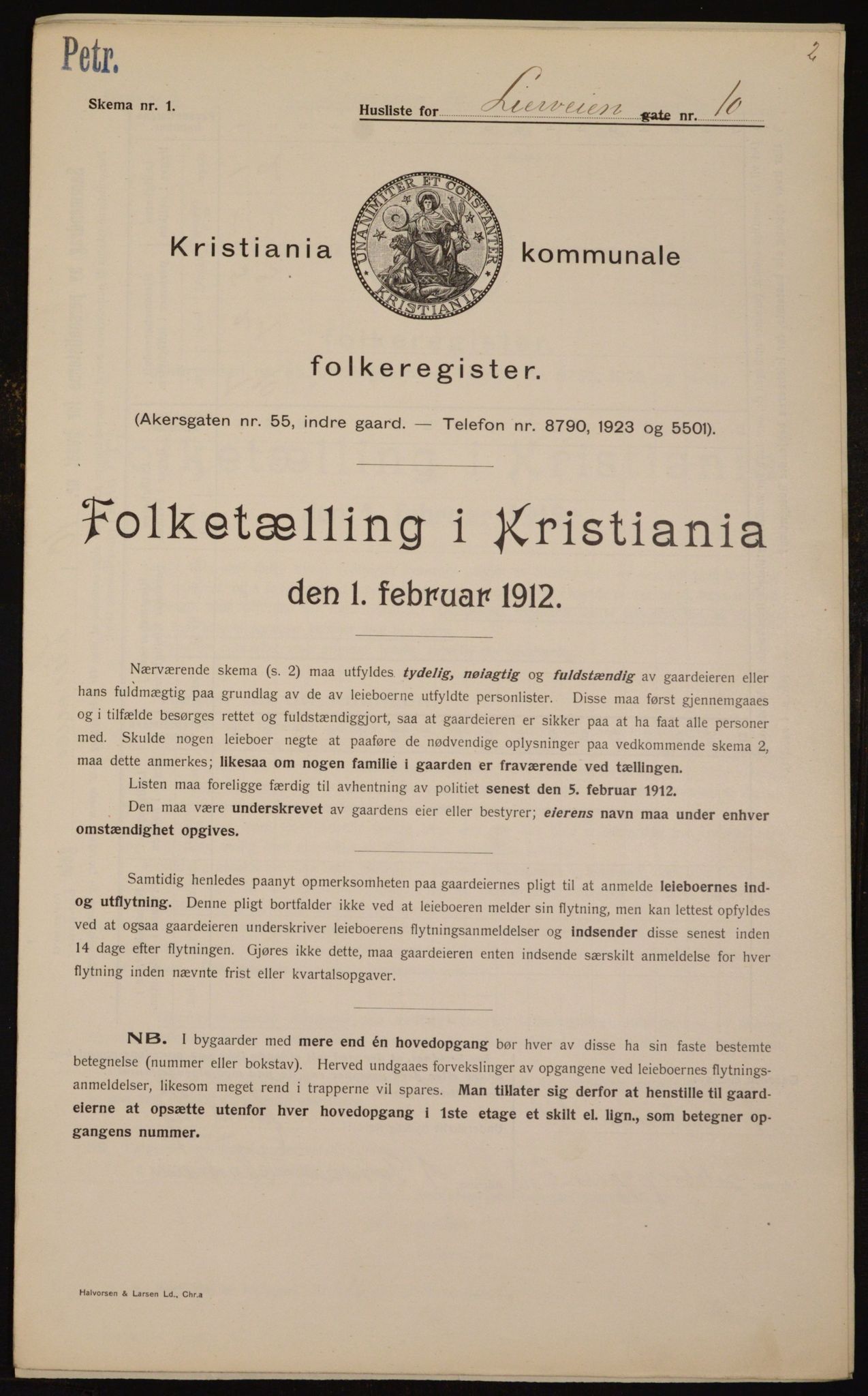 OBA, Kommunal folketelling 1.2.1912 for Kristiania, 1912, s. 57846