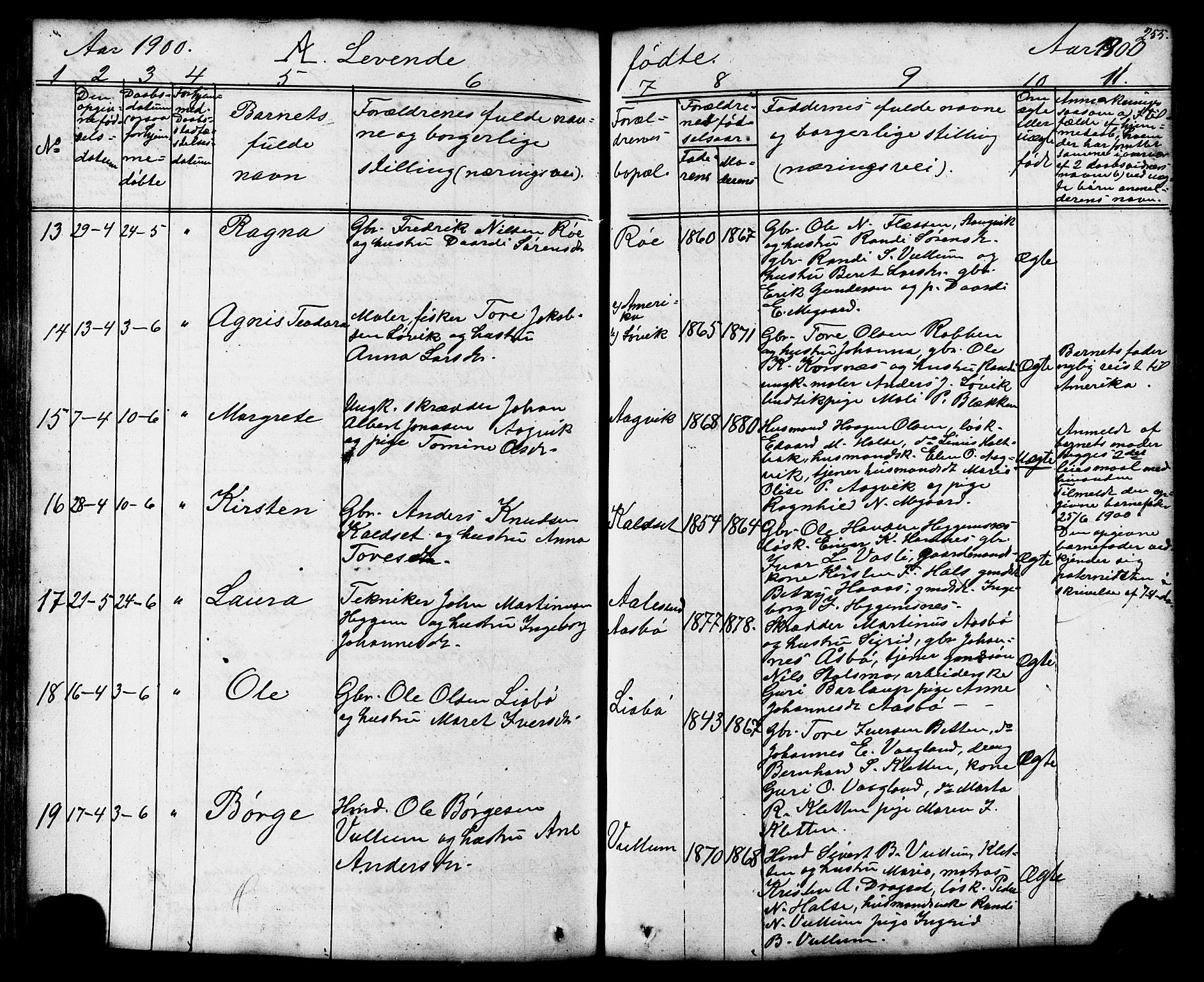 Ministerialprotokoller, klokkerbøker og fødselsregistre - Møre og Romsdal, SAT/A-1454/576/L0890: Klokkerbok nr. 576C01, 1837-1908, s. 255