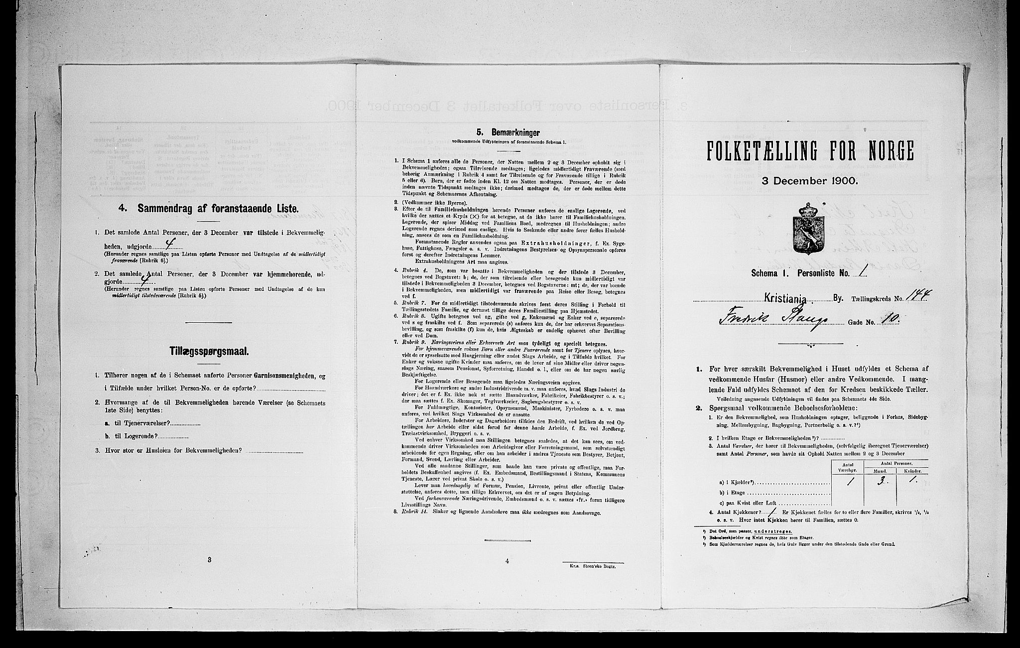 SAO, Folketelling 1900 for 0301 Kristiania kjøpstad, 1900, s. 24272