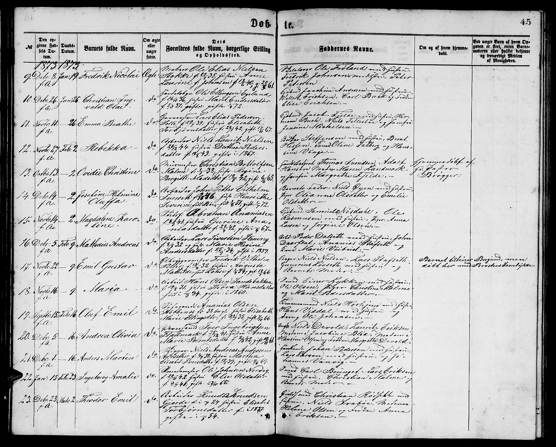 Ministerialprotokoller, klokkerbøker og fødselsregistre - Møre og Romsdal, AV/SAT-A-1454/529/L0465: Klokkerbok nr. 529C02, 1868-1877, s. 45