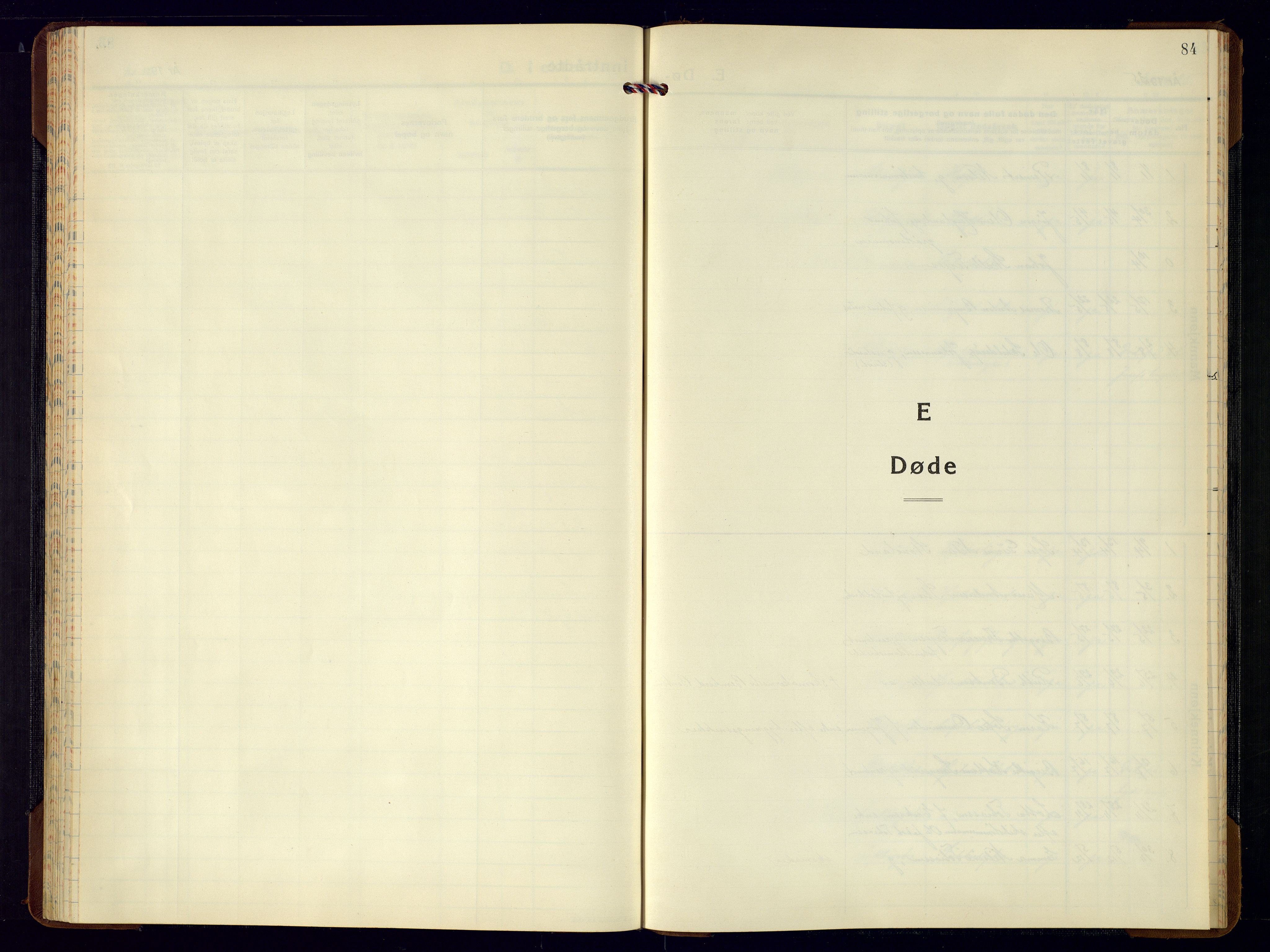 Vestre Moland sokneprestkontor, AV/SAK-1111-0046/F/Fb/Fba/L0003: Klokkerbok nr. B-3, 1935-1962, s. 84