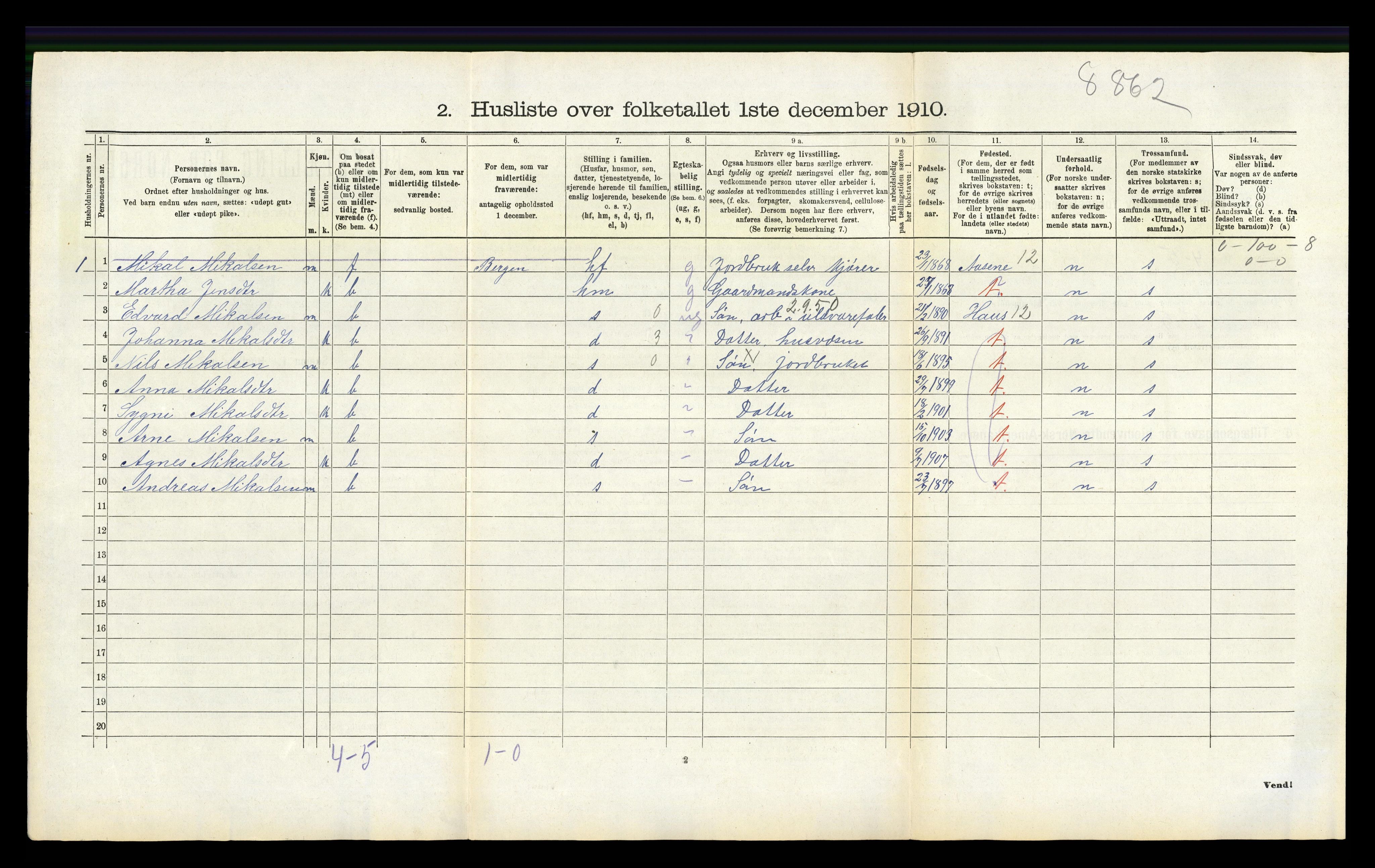 RA, Folketelling 1910 for 1254 Hamre herred, 1910, s. 217