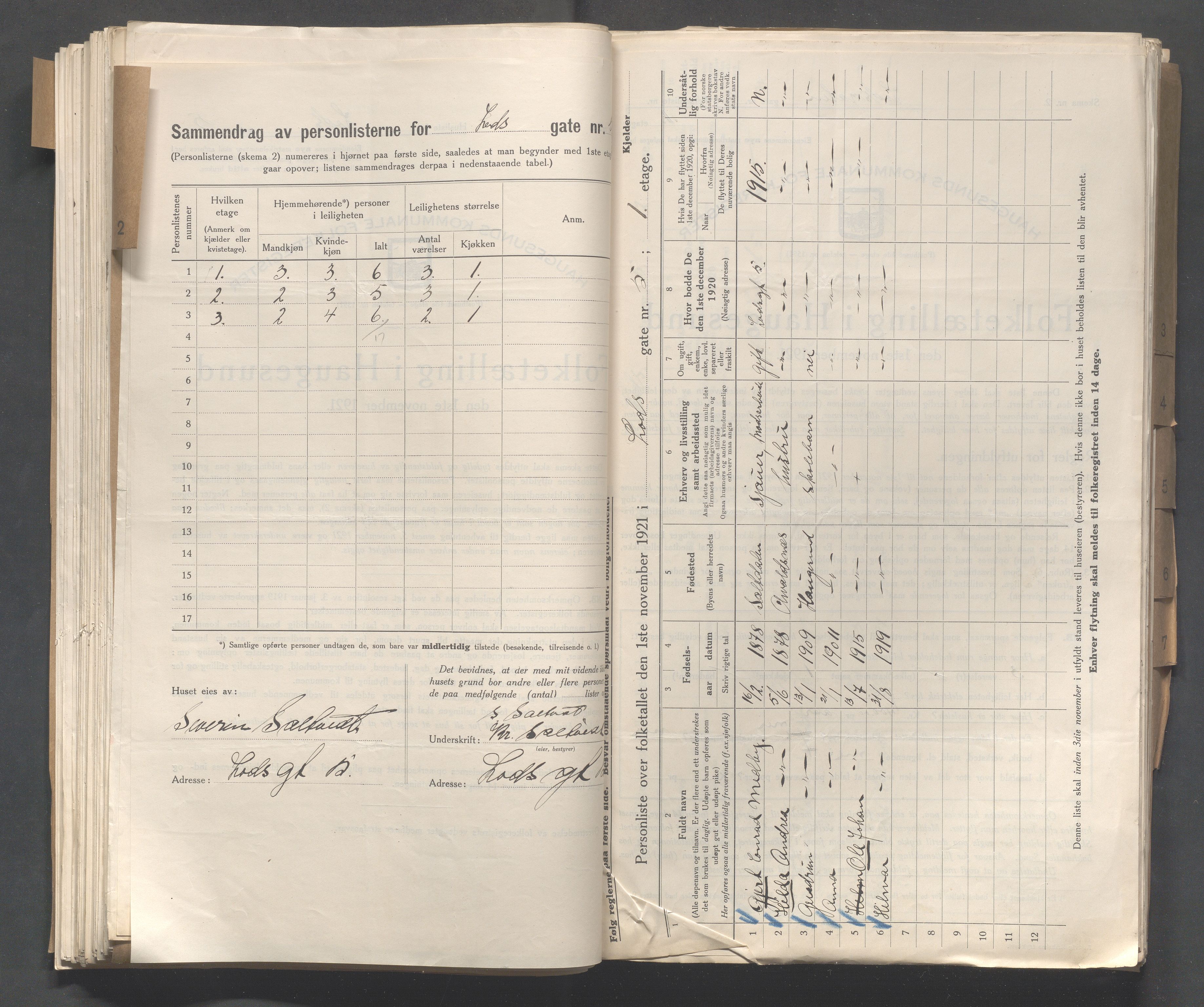 IKAR, Kommunal folketelling 1.11.1921 for Haugesund, 1921, s. 6373