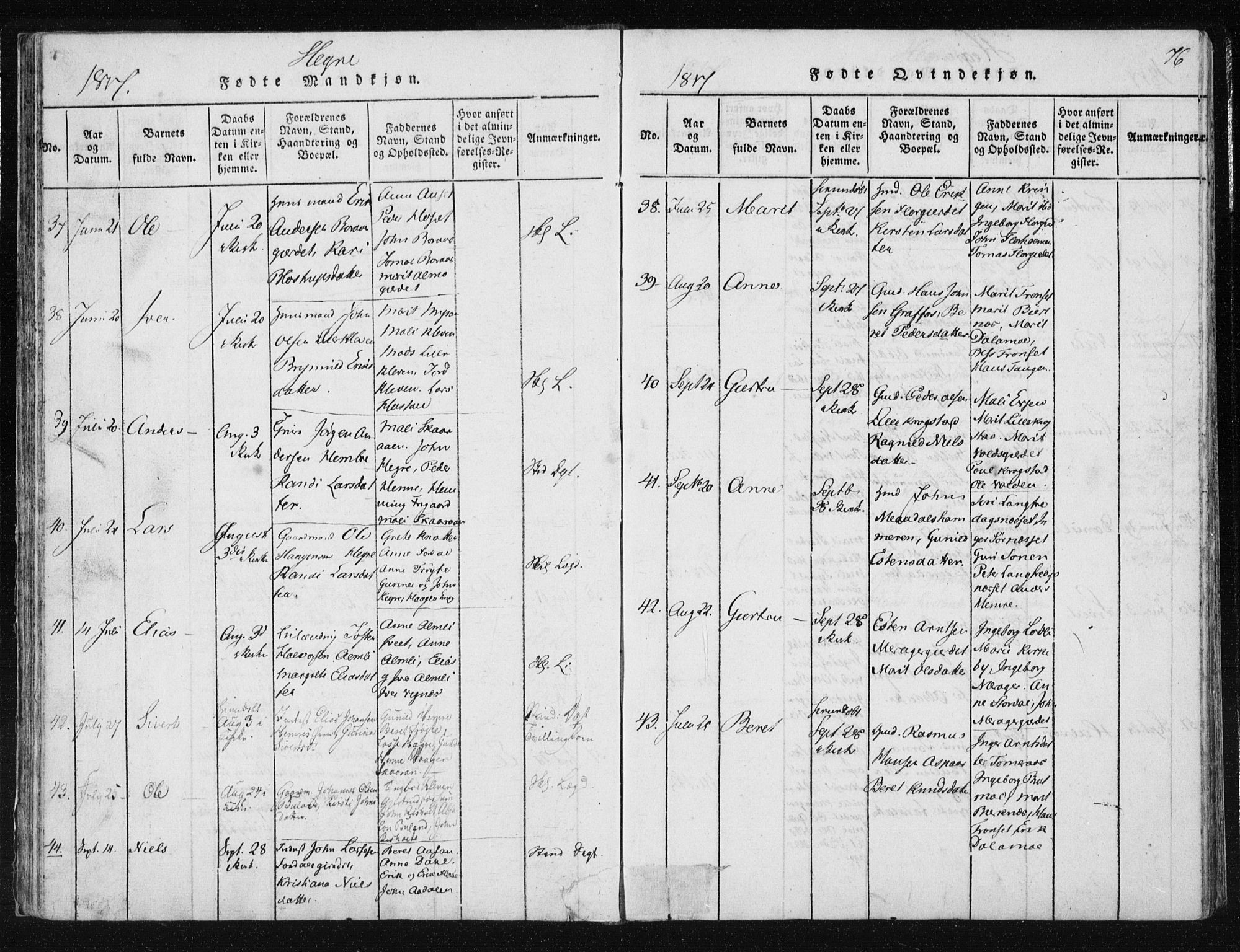 Ministerialprotokoller, klokkerbøker og fødselsregistre - Nord-Trøndelag, SAT/A-1458/709/L0061: Ministerialbok nr. 709A08 /4, 1815-1819, s. 76