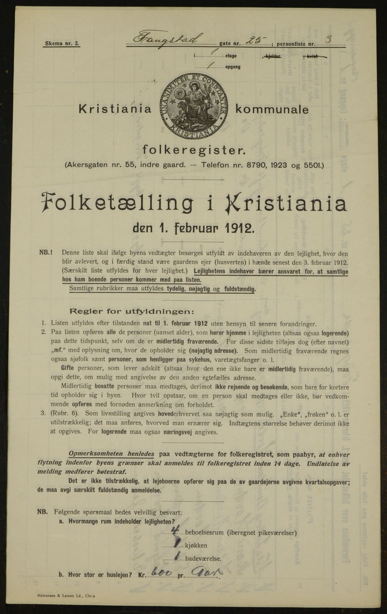 OBA, Kommunal folketelling 1.2.1912 for Kristiania, 1912, s. 25421