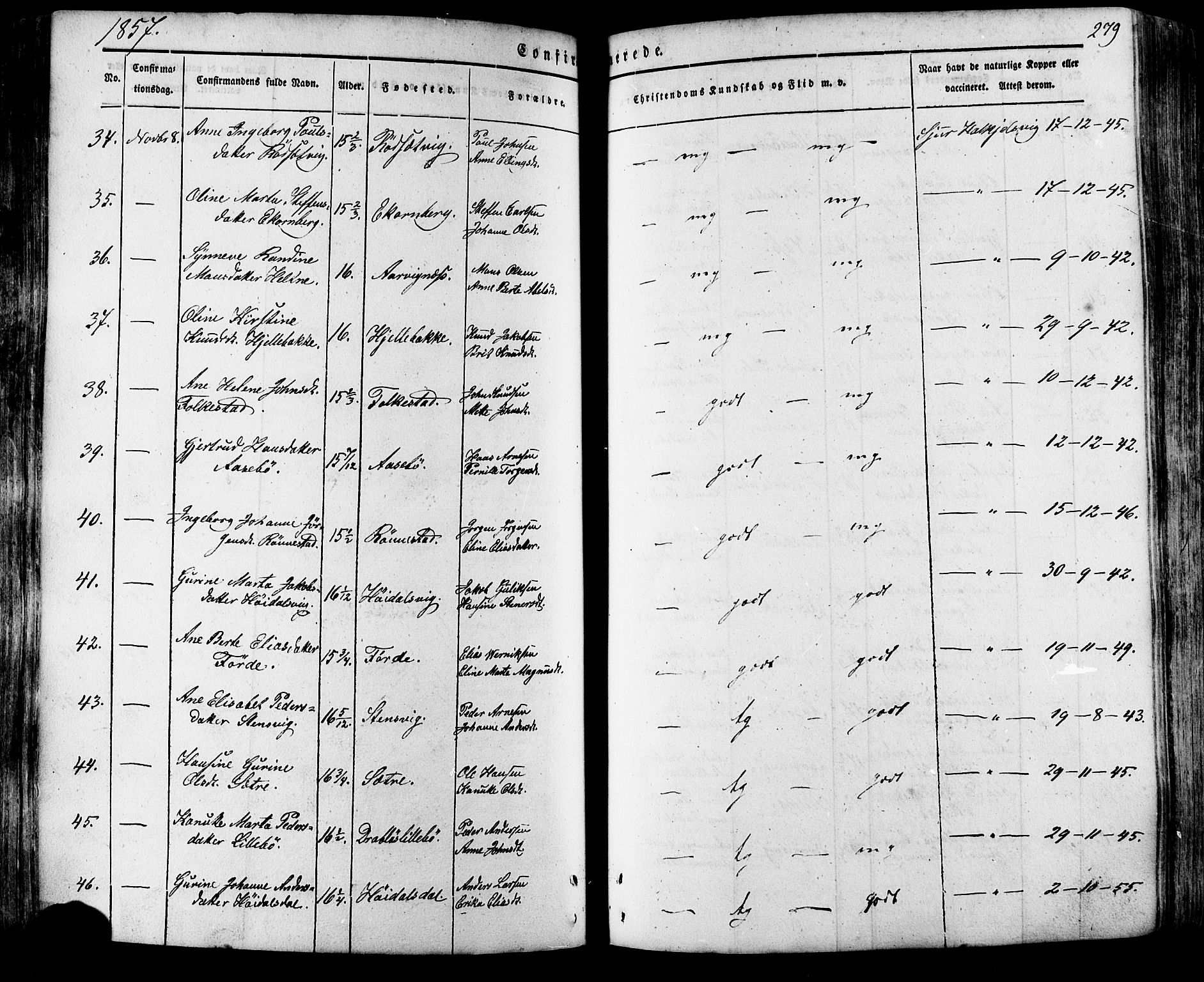 Ministerialprotokoller, klokkerbøker og fødselsregistre - Møre og Romsdal, AV/SAT-A-1454/511/L0140: Ministerialbok nr. 511A07, 1851-1878, s. 279