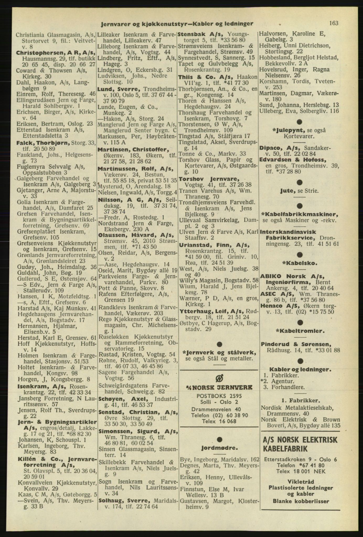 Kristiania/Oslo adressebok, PUBL/-, 1974-1975, s. 163