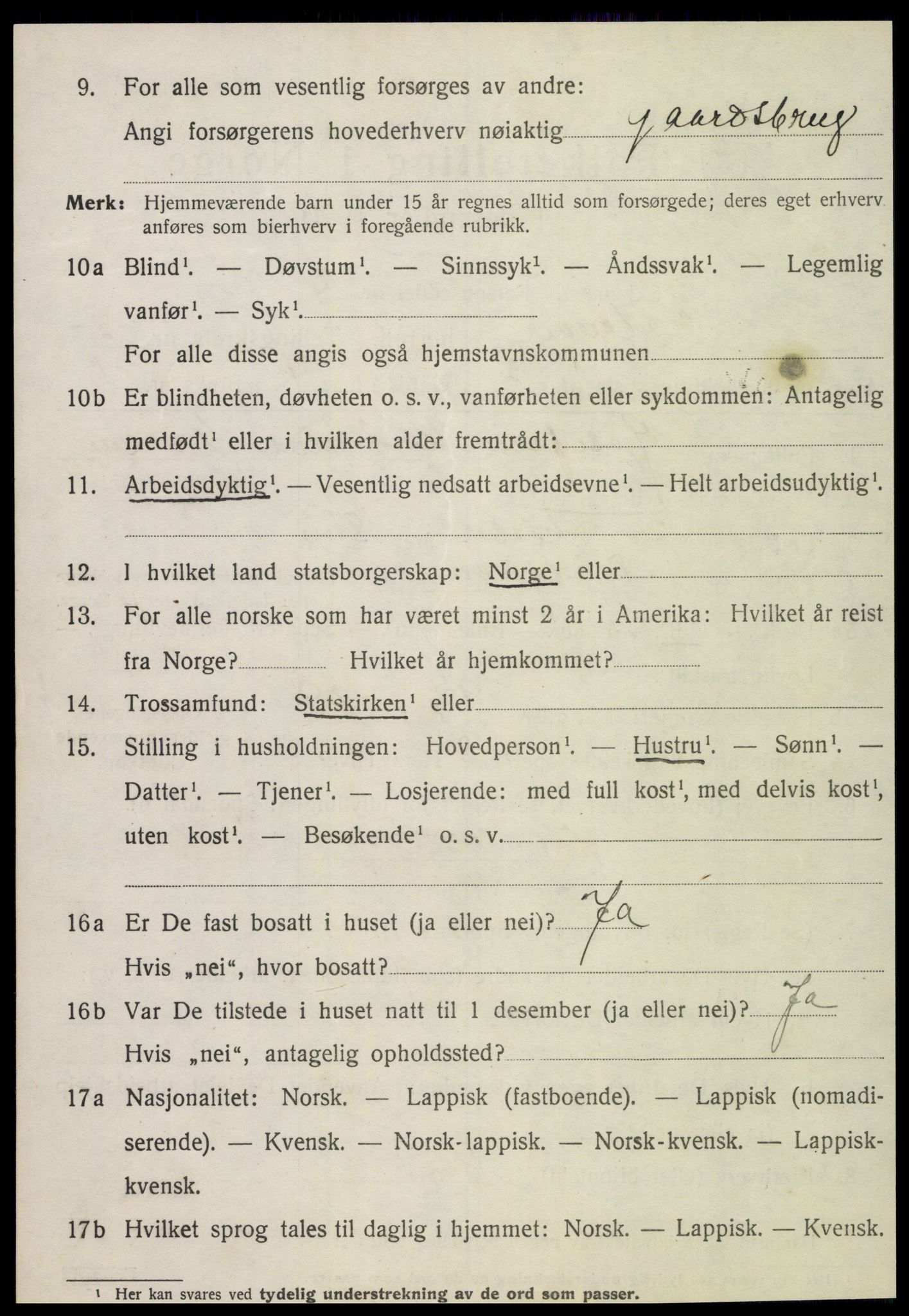 SAT, Folketelling 1920 for 1749 Flatanger herred, 1920, s. 1485