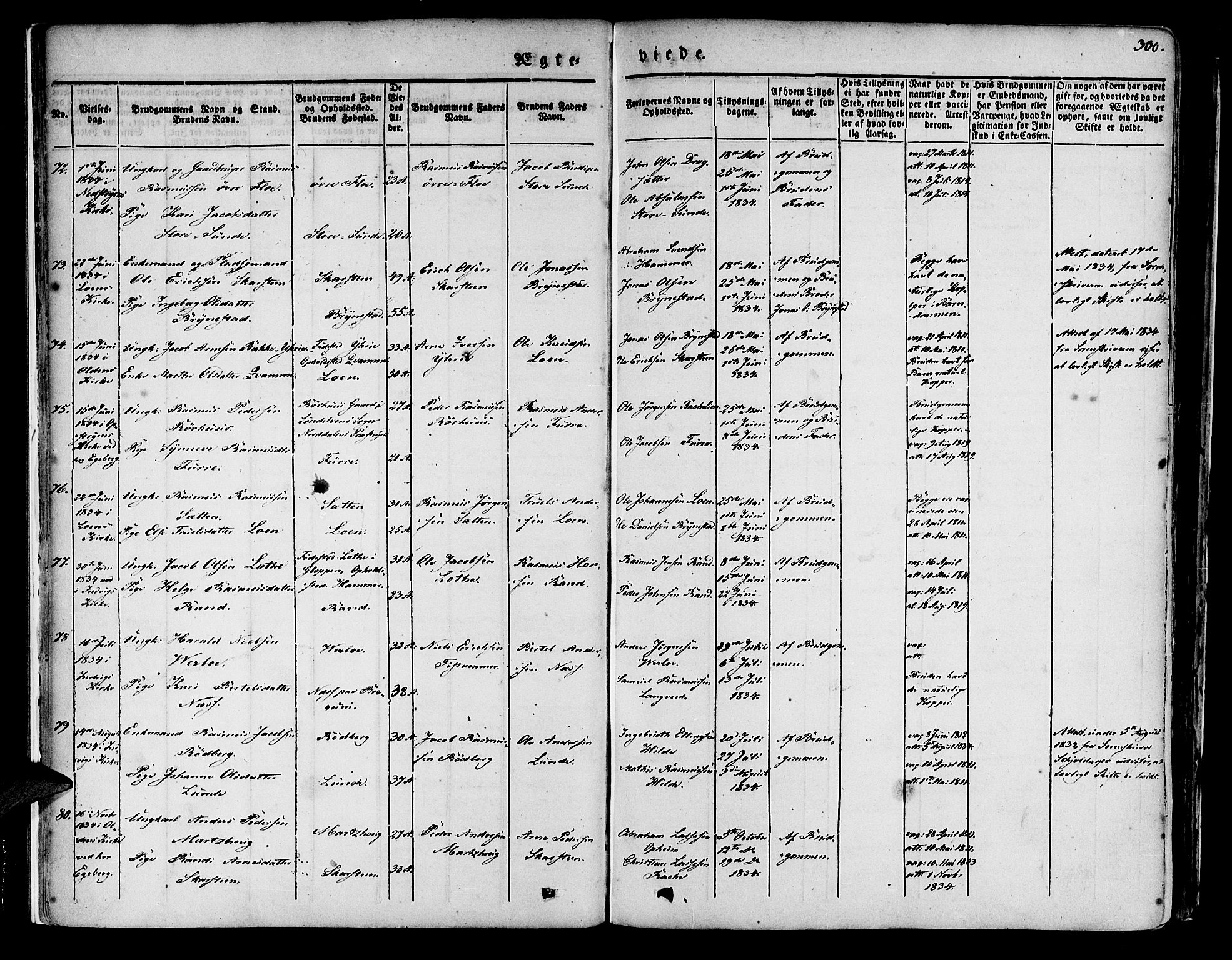 Innvik sokneprestembete, AV/SAB-A-80501: Ministerialbok nr. A 4II, 1832-1846, s. 300