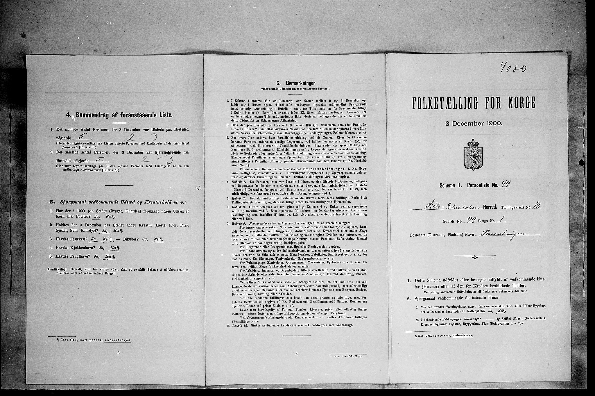 SAH, Folketelling 1900 for 0438 Lille Elvedalen herred, 1900, s. 932