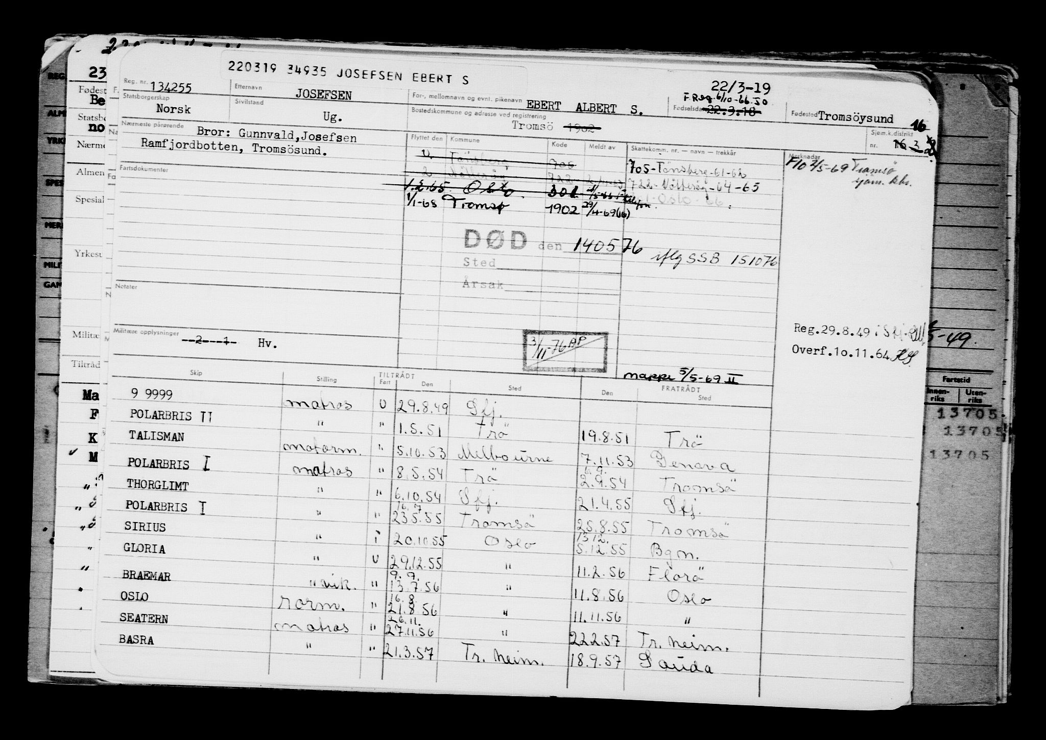 Direktoratet for sjømenn, AV/RA-S-3545/G/Gb/L0167: Hovedkort, 1919, s. 261