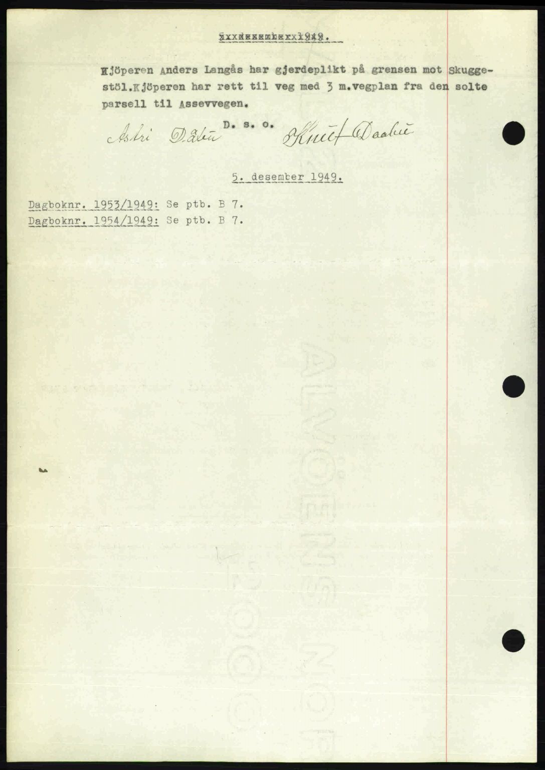 Nedenes sorenskriveri, SAK/1221-0006/G/Gb/Gba/L0061: Pantebok nr. A13, 1949-1949, Dagboknr: 1951/1949