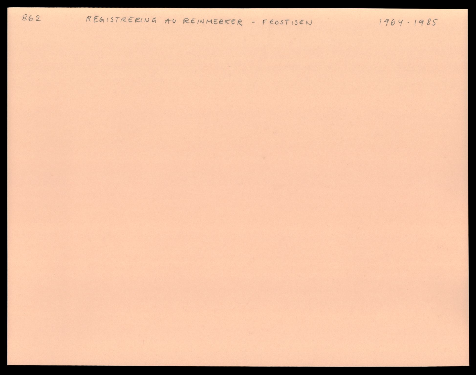 Reindriftsforvaltningen Nordland, SAT/A-5309/D/Dc/L0506/0005: Korrespondanse ordnet etter arkivnøkkel / Registrering av reinmerker - Hellemo, 1964-1985, s. 1
