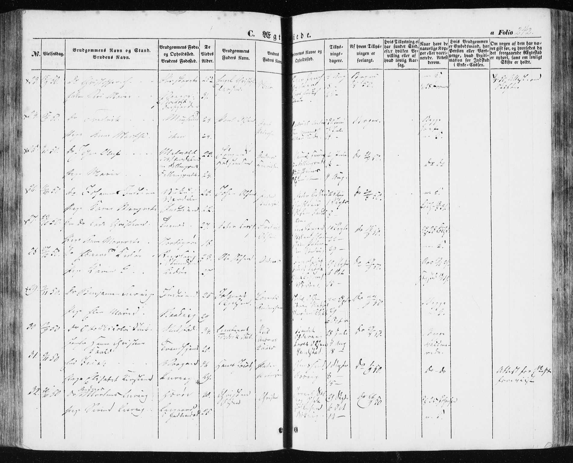 Ministerialprotokoller, klokkerbøker og fødselsregistre - Sør-Trøndelag, SAT/A-1456/634/L0529: Ministerialbok nr. 634A05, 1843-1851, s. 242